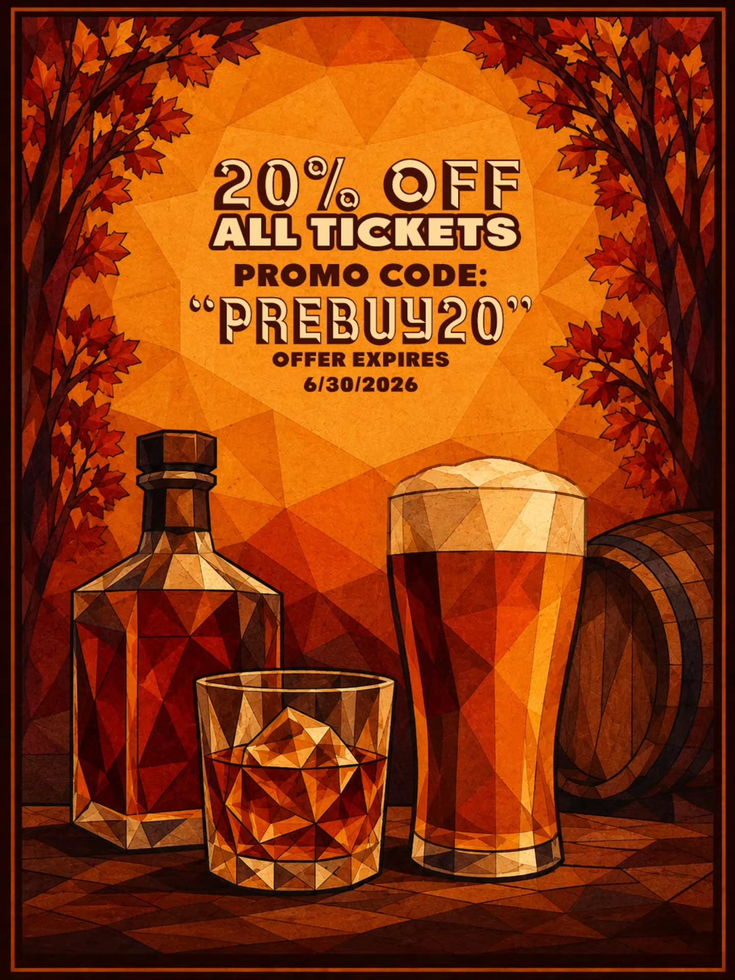 We are excited to Announce that Tickets for the 17th Annual Bourbon & Beer Festival are Now Live!!!
Grab the Perfect Father's Day Gift Now!!!
Use Promo Code PREBUY20 and save 20% Off your tickets! (Valid Until 6/30/26)
https://events.beerfests.com/e/bourbon-beer-fest-2/