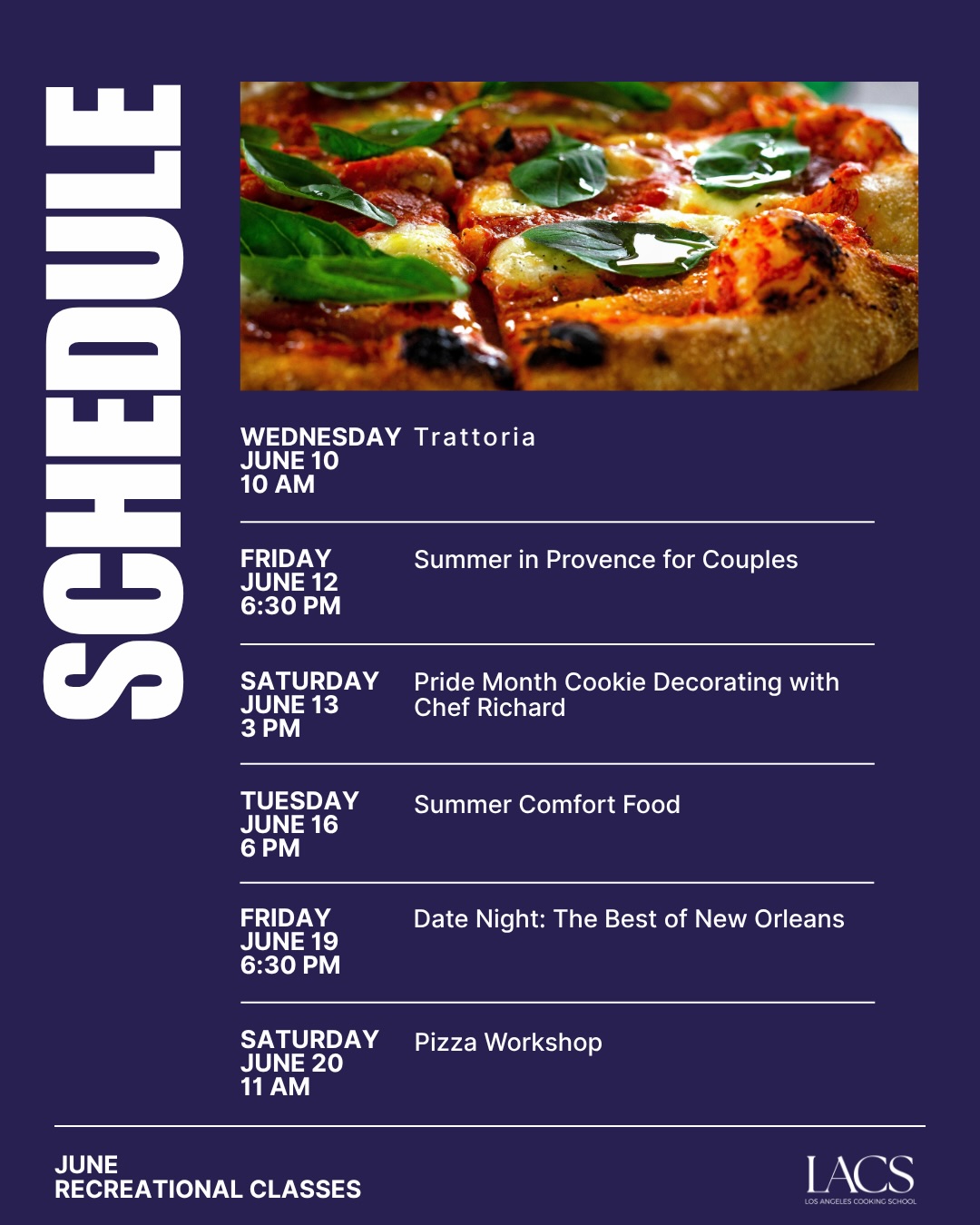 June classes are here! ☀️ Whether you’re looking to sharpen your skills, try something new, or spend time in the kitchen with fellow food lovers, we’d love to cook with you. Browse our upcoming classes and reserve your spot today.