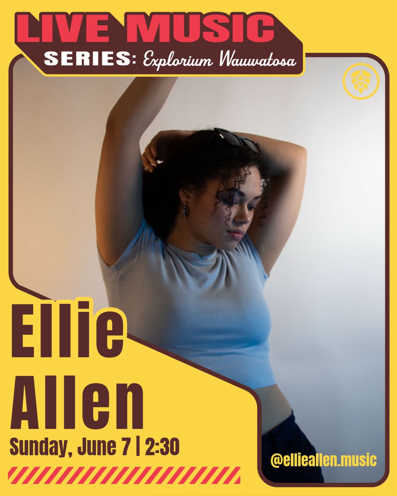 🎶 Sunday sounds are calling! 🎶
Join us today at Explorium Brewpub Wauwatosa from 2:30–5:00 PM for live music with Ellie Allen.
Splitting her time between Milwaukee’s creative scene and Nashville’s legendary music community, Ellie is an emerging Pop-Soul artist creating a sound that’s both intimate and electric. Drawing inspiration from artists like Alicia Keys, Adele, and Willow, her performances blend soulful depth, powerful vocals, and bold energy you won’t want to miss.
Grab a craft beer, settle in, and spend your Sunday afternoon with great music, great food, and great company.
📍 Explorium Brewpub Wauwatosa
⏰ Live Music: 2:30–5:00 PM
🎤 Ellie Allen
#ExploriumBrewpub #Wauwatosa #LiveMusic #MilwaukeeMusic #SundayVibes