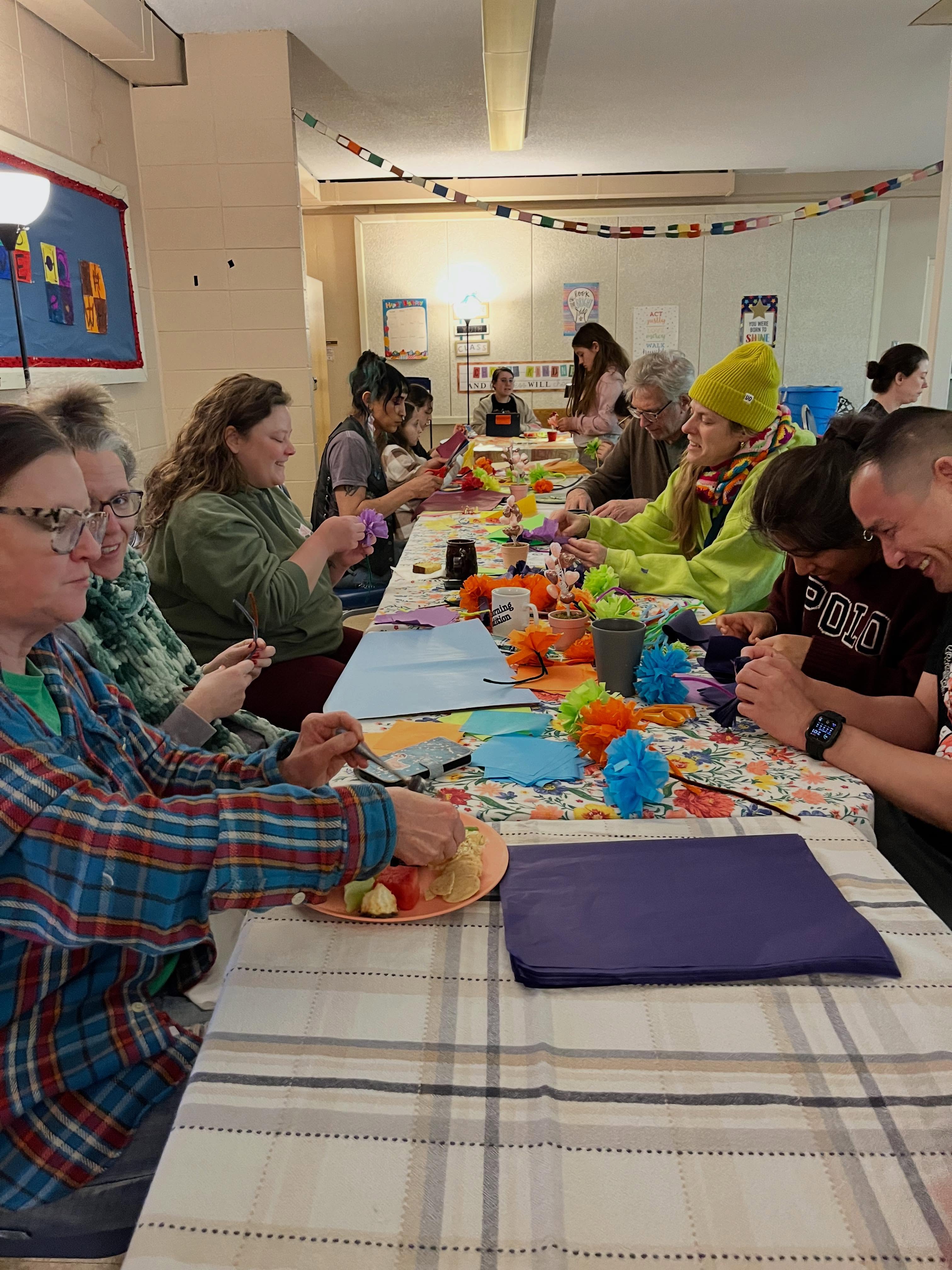 Join us for our Sunday Café today! 1-3pm. Free and open to all❣️ @lawrencepercolator will be teaching us how to make origami cranes and Sarah always has the best snacks! Drop by for community connection and good vibes 🥰