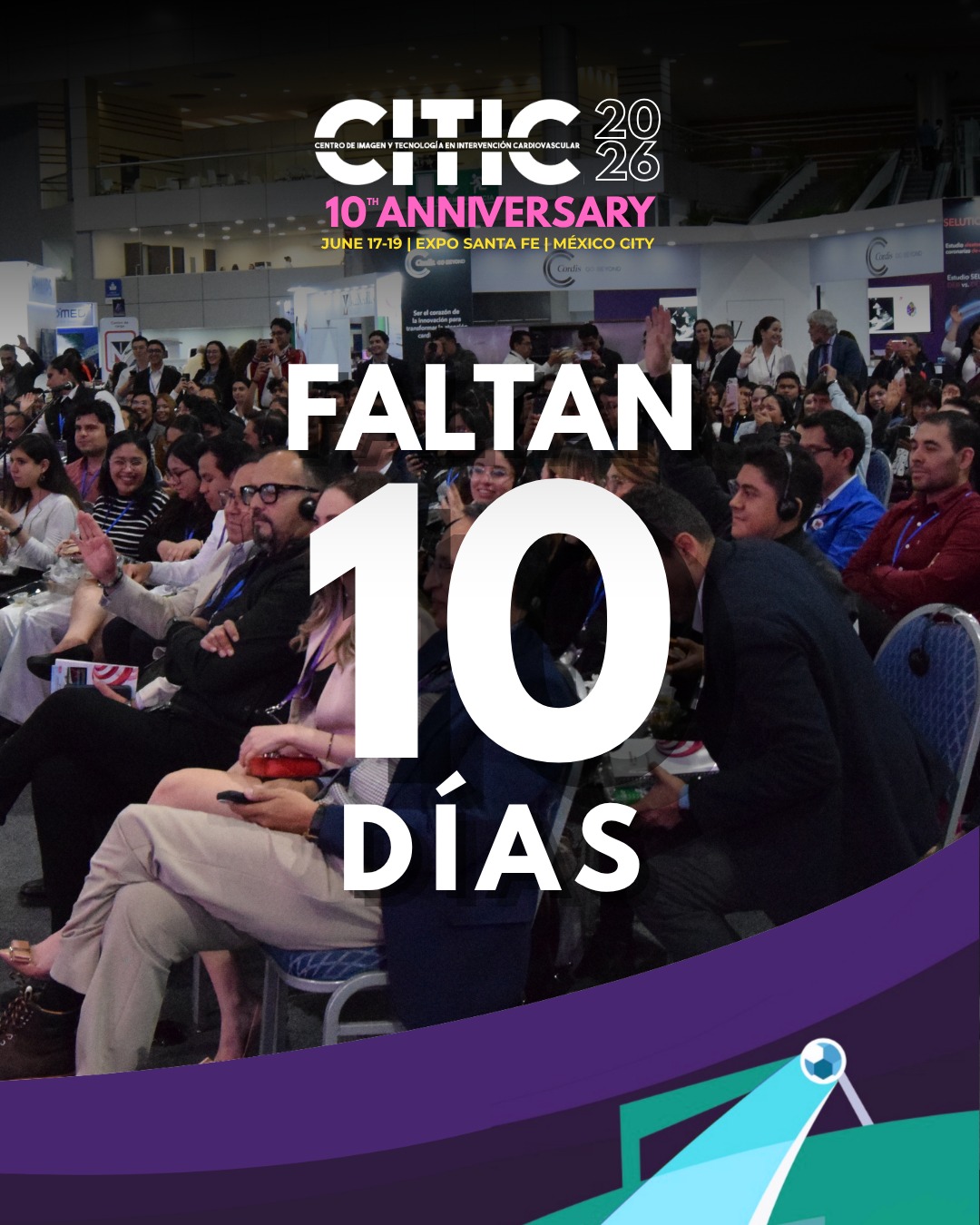 🔟 ¡Faltan solo 10 días para CITIC 2026!
La cuenta regresiva está llegando a su fin. En tan solo 10 días nos reuniremos para vivir una experiencia única de actualización académica, innovación, networking y aprendizaje junto a destacados especialistas en cardiología.
📍 Expo Santa Fe
📅 17 al 19 de junio
Prepárate para tres días de conocimiento, intercambio de experiencias y las últimas tendencias que están transformando el cuidado cardiovascular.
Si aún no te has registrado, este es el momento:
🌐 https://www.citicmx.com/registro
¡Nos vemos muy pronto en CITIC 2026!
#CITIC2026 #Cardiología #InnovaciónMédica #Cardiovascular #CongresoMédico #Intervencionismo #EducaciónMédica #Medicina #NetworkingMédico #ExpoSantaFe