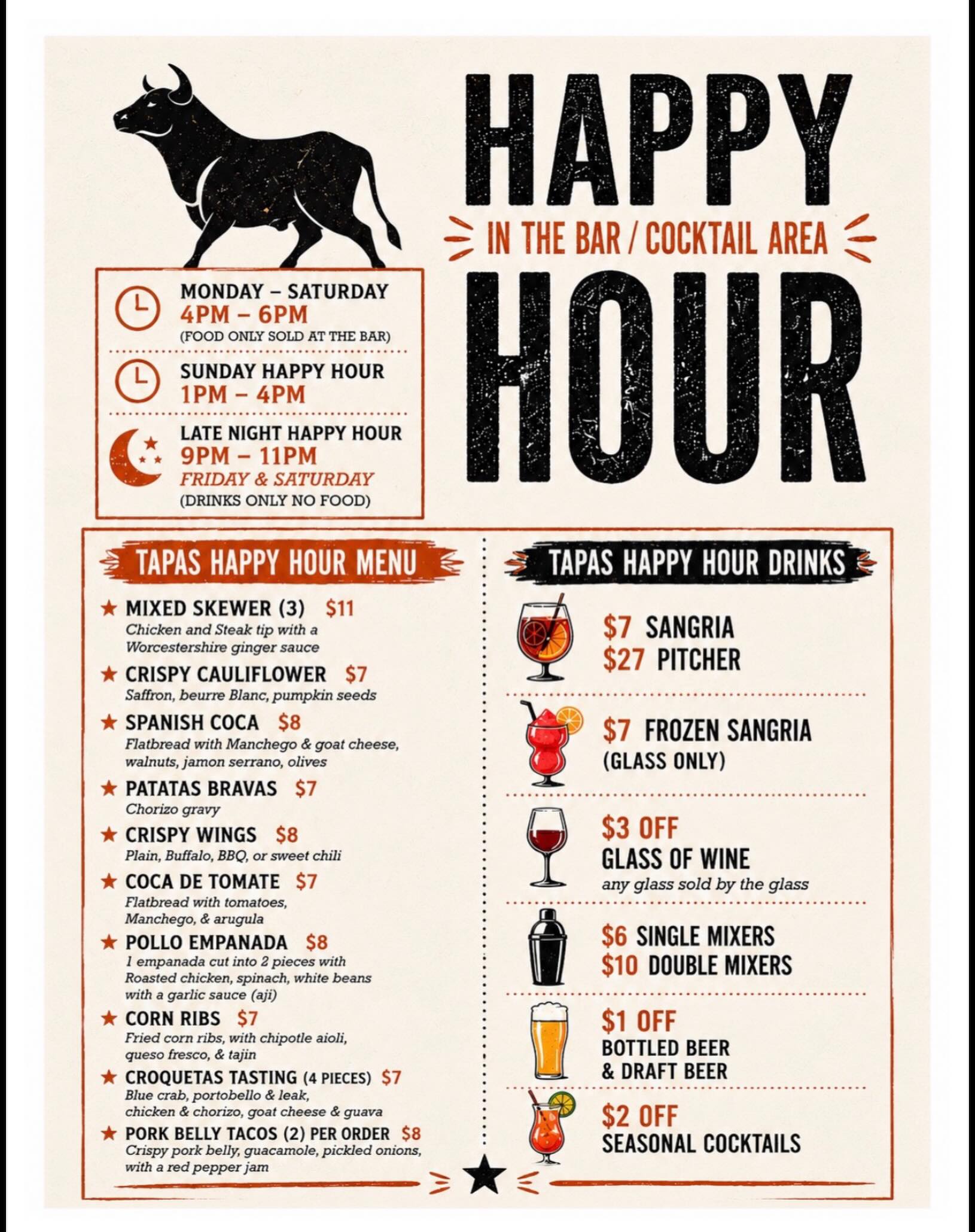 Late night drink specials from 9-11pm!! π₯