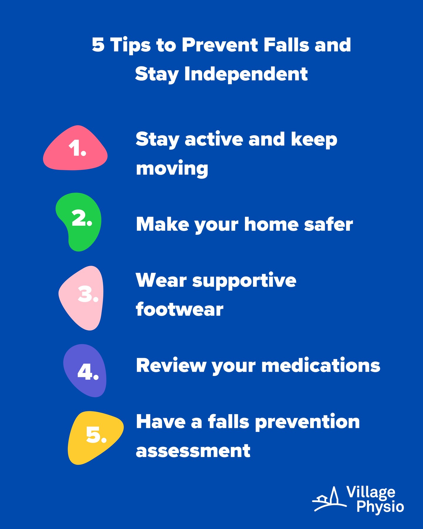 Did you know that falls are one of the most common reasons older adults lose confidence and independence?
The good news is that many falls can be prevented with a few simple changes.
In our latest blog, we've shared 5 practical tips to help reduce the risk of falls, improve balance, and stay active for longer.
Read the full article here:
https://www.villagephysio.org/post/5-tips-to-prevent-falls-and-stay-independent