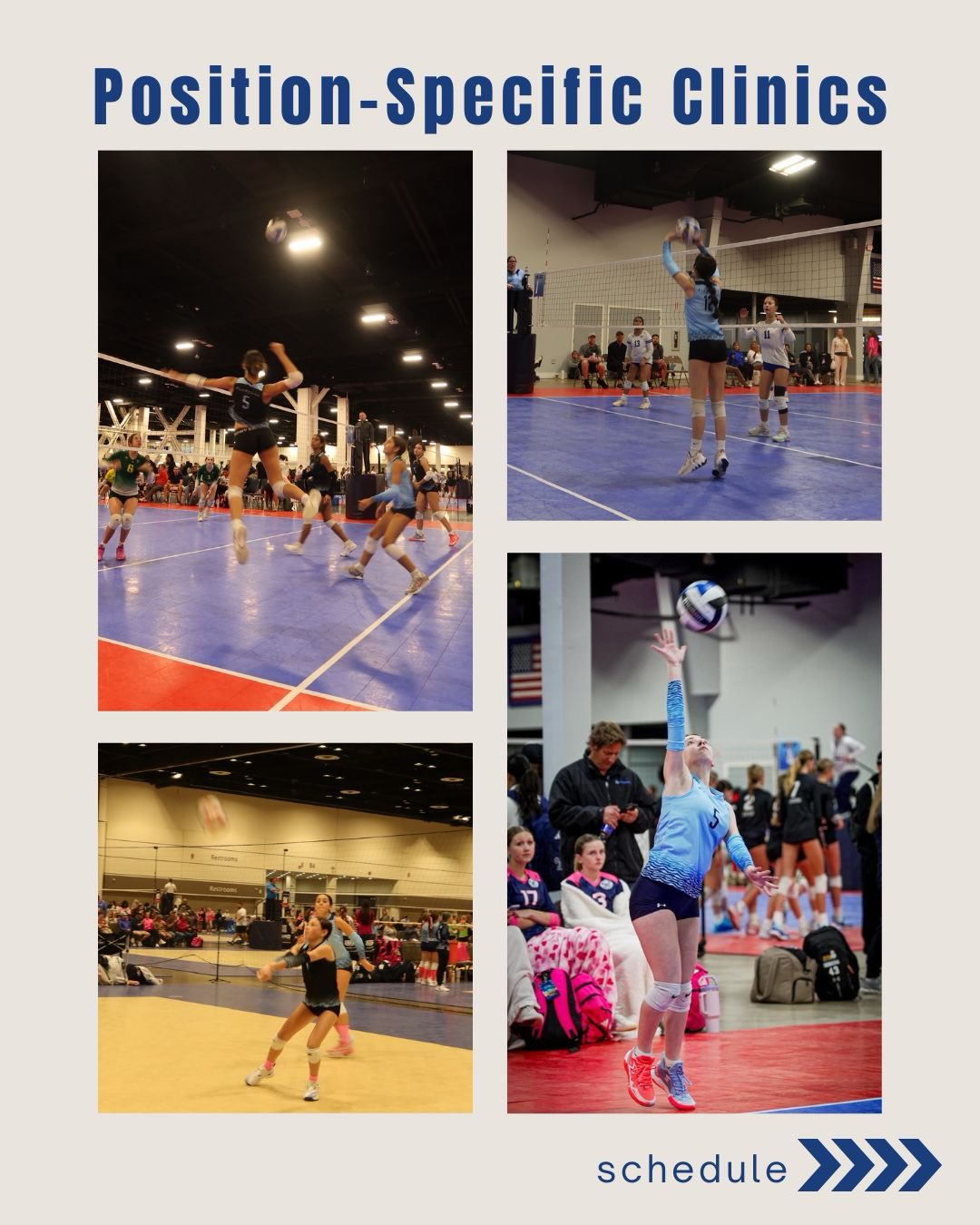 This June only! Sign up for our position-specific training clinics & improve your skills in setting, hitting, or passing.
Link in bio!
#playerosvolleyball #volleyballclinics #miamivolleyball #playeros