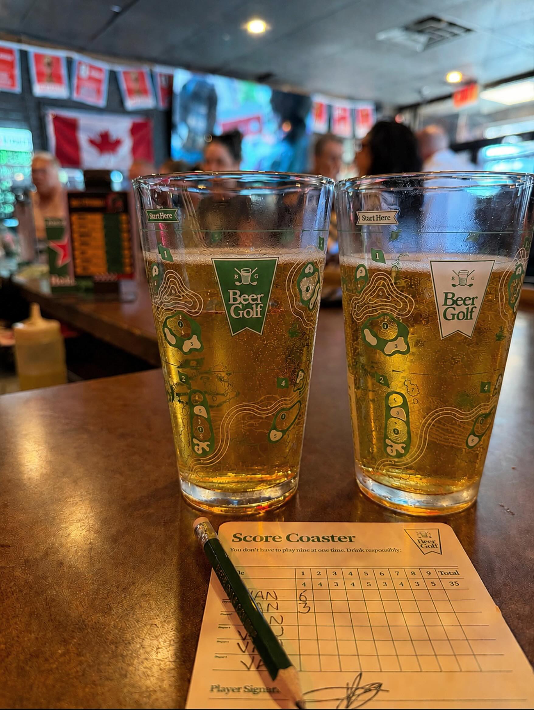 🍺⛳ BEER GOLF IS NOW AT CLOVER’S PUB!
Think you’ve got a steady swing? Try your luck with our new Beer Golf challenge!
Grab a pint, ask your server for a Beer Golf glass, and follow the 9 holes on the glass to see if you can hit every target with the perfect sip. Keep score as you go 🍀
Perfect for friends, date nights, game nights, and anyone who enjoys a cold beer with a little competition.
📍 Available now at Clover’s Pub
Who can shoot under par? 👀
#CloversPub #BeerGolf #PubGames #TottenhamOntario #DrinkLocal