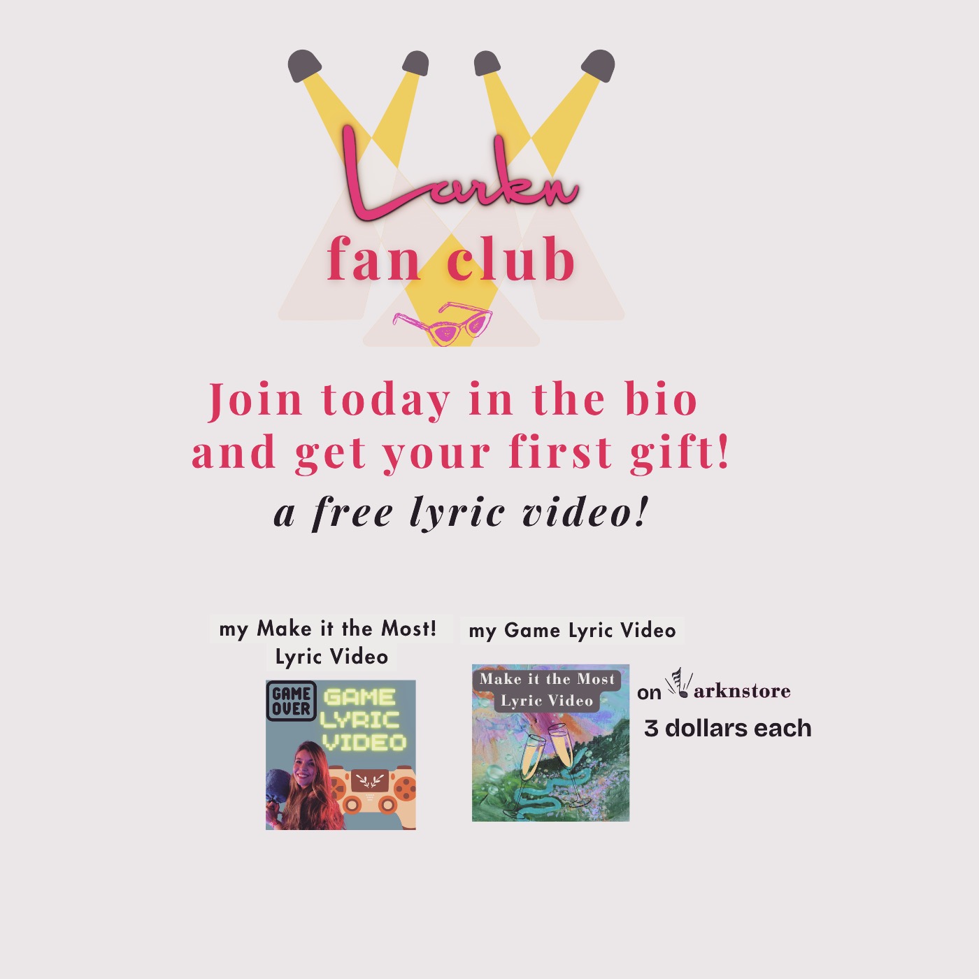 Hi everyone! Happy Saturday! My SMS/text join link isn't working. I'm trying to fix it, thanks for your patience. In the meantime you can enroll in emails from me by signing up for my artist newsletter (link in bio and on Instagram @JustLarkn and I will give you coupon for a free Larkn Lyric Video or by pre-registering for my Tour at https://www.larknmusic.com/tour or via Tour RSVP in my highlights. Thanks! Larkn