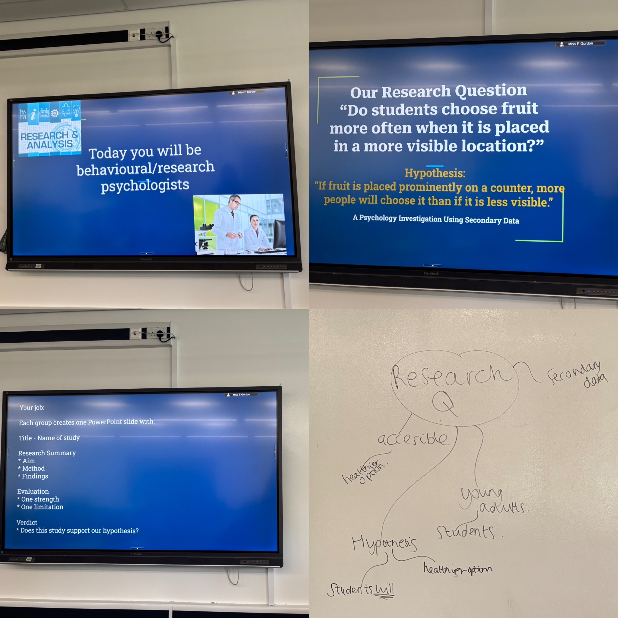 In Miss Gorgon's Psychology Club today, some of our KS3 students became behavioural psychologists and explored how we can “nudge” healthier choices in school environments. They developed research questions and hypotheses, analysed psychological studies on how small environmental changes in schools can influence behaviour, and they presented their findings in a slideshow. #believebelongachieve