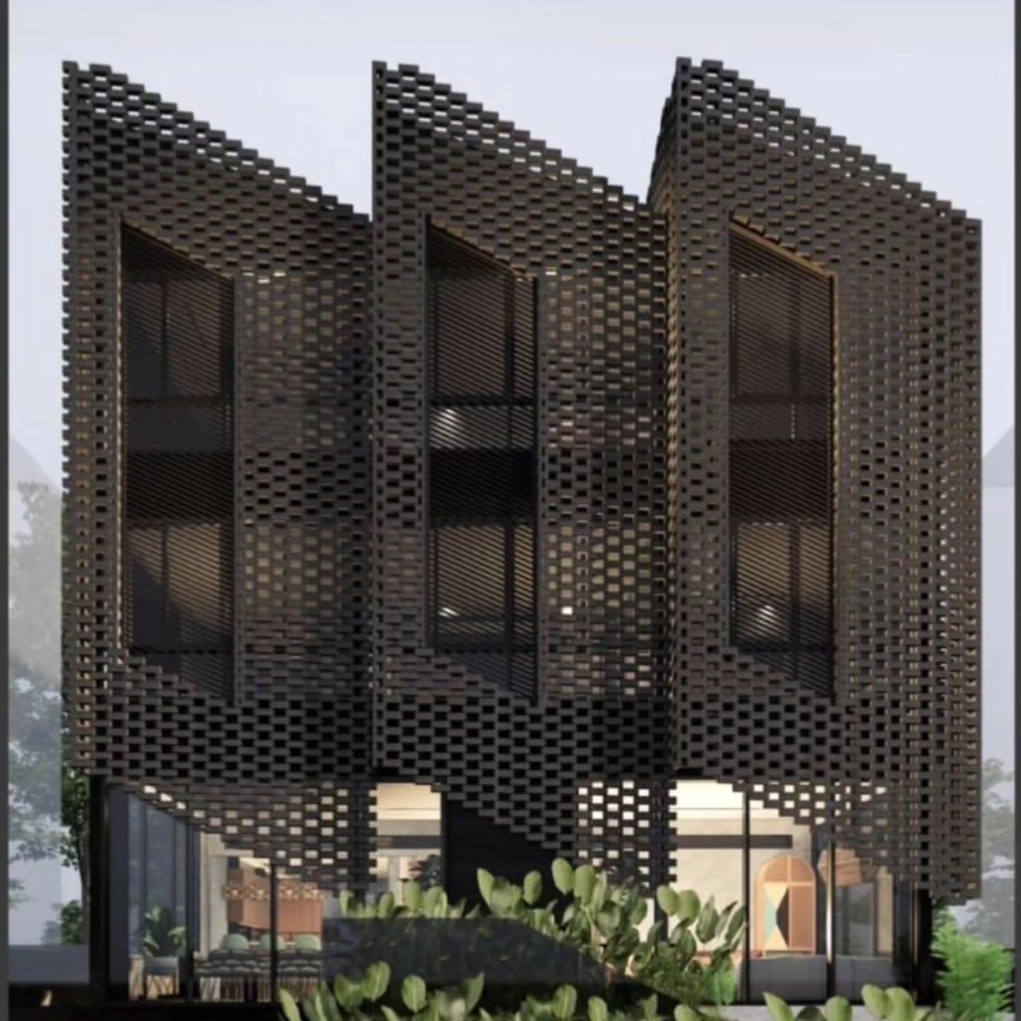 From perspective to design perfection. Sharing photos and videos of a 'sui generis' pandemic project but the planning and gestation to develop the right brick took a couple of years, with a lot of back and forth with the great designers of @barchan_architecture @jpalbuensalido. And the installer was @windermere.construction. Just to come up with the ideal brick, considering the hanging structural frame, we had to use coal, pumice and a chemical to lighten the brick. We love to work with daring, critical thinking designers like them. Congratulations! #barchanarchitecture #aklbi #artisanokabalan #legobuildersinc #brickarchitecture