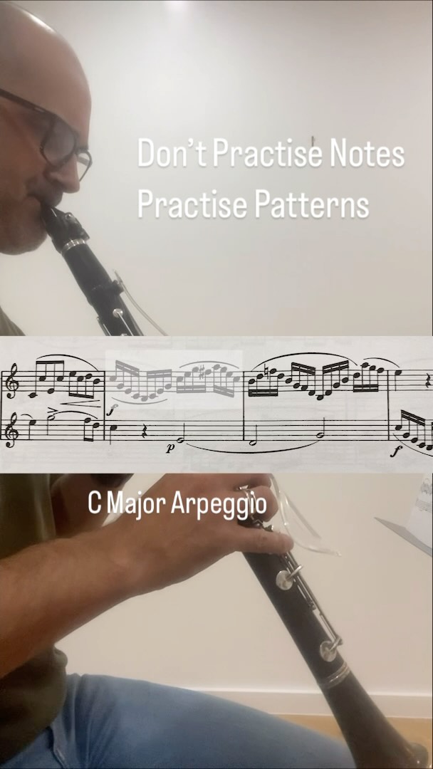 Don’t practise the notes. Practise the pattern.
When learning a fast passage, look for the underlying scale or arpeggio. Once you understand the pattern, the notes become much easier to learn and remember.
🎶 C Major Arpeggio → Dominant 7th
#clarinet #clarinetpractice #clarinettips #woodwind #musiceducation #classicalfingers