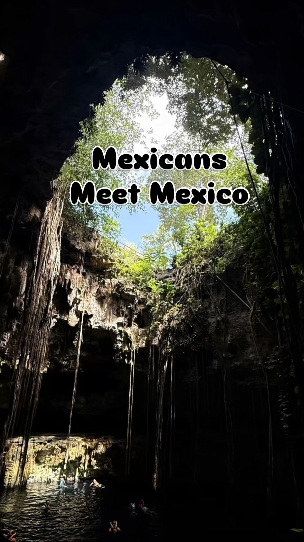 Two ‘children’ of Jalisco, born & bred in California, visited their parents’ country’s Modern Wonder of the World today, smaller some of Mexico’s very best tortillas and swing, jumped and swam in a cenote. Next heritage level unlocked. #mexico #cancun #cenote #heritage #mexicans