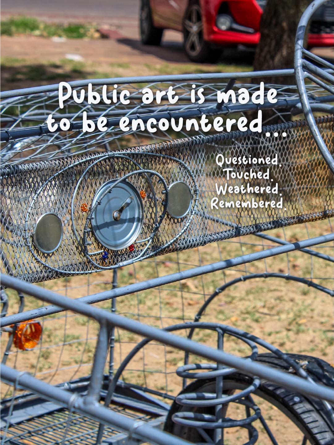 Public art is made to be encountered.
Not hidden behind ropes or kept behind glass, but placed where everyday life unfolds. It becomes part of a place; photographed, questioned, touched, weathered, repaired, and slowly woven into its story.
In Dreamscapes: Form and space through curious eyes, this relationship looks different from artwork to artwork.
🚗 Draadkar by @philipstownwirecar invites visitors to sit in the driver’s seat, peer out of the sunroof, and reconnect with the imagination and freedom of childhood. That interaction is part of its magic, but it also gives the work a more temporary public life.
💧 The Rain Taster by @frankvanreenen_art invites a different kind of encounter. Locals and visitors love posing beside it, while its enamel, epoxy and carbon fibre construction makes it more suited to long-term outdoor display.
As you explore the exhibition, we invite you to engage with the artworks thoughtfully and respectfully, remembering that public art exists in a delicate balance between access, care and preservation.
And because not everything is made to last forever, look closely, enjoy it generously, and meet the moment while it is here.
📍 Dreamscapes runs until 30 January 2027.
🔗 LINK IN BIO to learn more or download the Digital Exhibition Guide.
In partnership with @visitstellenboschnow and proud patron Private Clients by Old Mutual Wealth.
Image credit: @jumpinthegun_creative @visitstellenboschnow @stellenboschonfoot
#SOST #Dreamscapes #PublicArt #Stellenbosch #WealthCurated