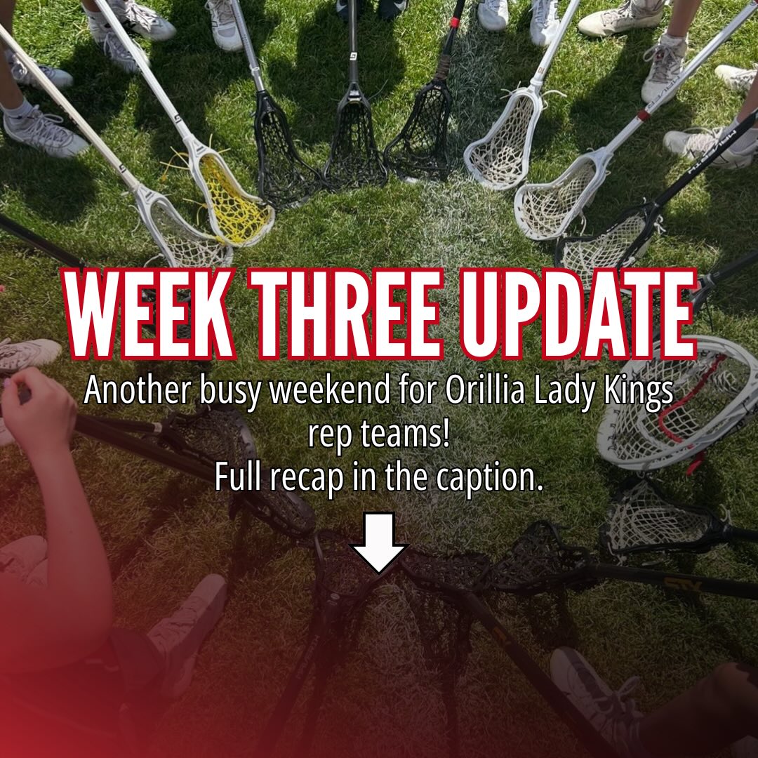 🥍 Weekend Recap 🥍
Another competitive weekend for the Orillia Lady Kings as our rep teams continued league play in week 3.
🔴 U9-1 dropped games to Oshawa and Orangeville but competed hard against two strong opponents.
🔴 U9-2 faced tough matchups against the Beaches and Mimico.
🔴 U11-1 dropped their first game against Oshawa, before battling back to earn a tie against Mimico.
🔴 U11-2 earned a tie against Oshawa 3 before falling to Mimico in their second game of the weekend.
🔴 U13 picked up a strong win over the Beaches and battled hard in a loss to Oshawa, one of the top teams in the league.
🔴 U15 enjoyed a bye week and will return to action next weekend.
🔥 JEWL put together an impressive weekend, defeating Oshawa, Kitchener, and Kawartha while earning a tie against Owen Sound. The team now sits third in the standings with a record of 4 wins, 2 losses, and 1 tie.
With the season well underway, our teams continue to be tested against some of the province’s best competition. We’re looking forward to seeing what the next weekend brings 🥍 👑
#OrilliaLadyKings #GirlsFieldLacrosse #JEWL #OntarioLacrosse #LadyKingsLacrosse