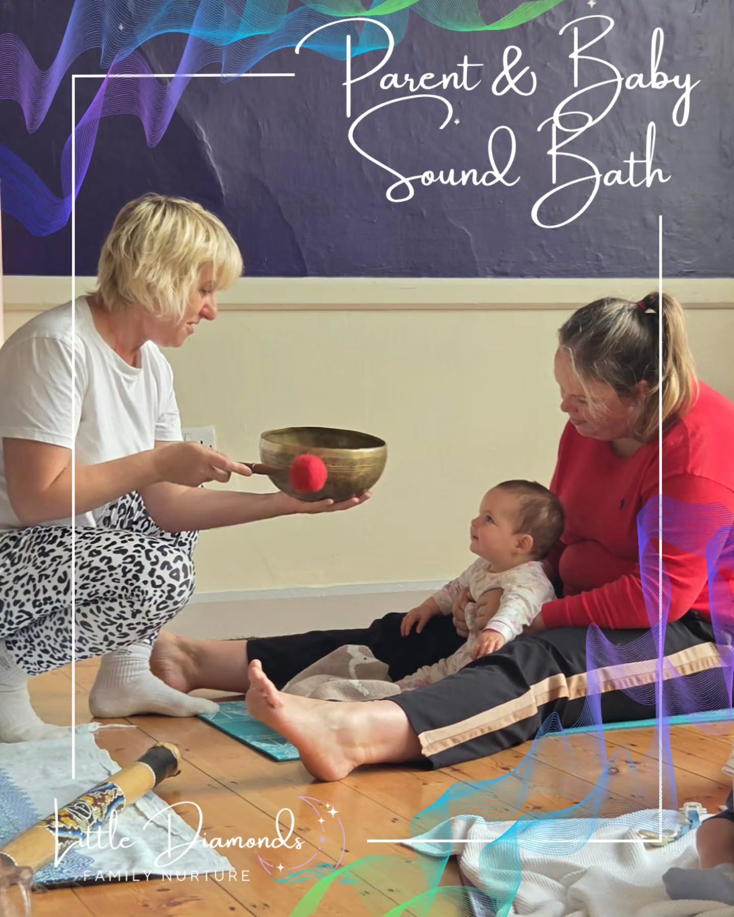 🎶 Parent & Baby Sound Bath - July 21st 🎶
A couple of weeks ago we hosted wonderful Inez of @serenity_soundtherapy for the first Parent & Baby Sound Bath. As a trial we had zero expectations, and the result? A beautiful session of sound healing and relaxation for the mums and babies that attended.
The babies were fascinated by the unique sounds and parents were even able to receive some 1:1 treatment using sound and gentle pressure. We received lovely feedback (see a snippet below) so have booked the next one in for July 21st.
"Thank you so much for a lovely session! The space held was delightful. I felt safe and secure! If my baby was to be difficult I knew that the session would be adapted to their needs. It was lovely to have some mum elements added in as well. I’ll be coming again ✨"
If you'd like to find out more and book, visit www.littlediamondsbaby.co.uk/book-a-class and choose your class.