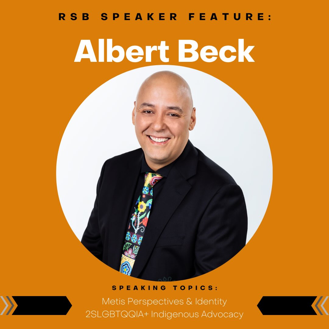 🔈 Speaker Feature: Albert Beck 🔈
Reconciliation starts with understanding, relationships and a willingness to learn.
As a proud Red River Métis citizen, Indigenous Relations and Reconciliation Expert, and community advocate, Albert Beck brings deep knowledge and lived experience to conversations on healing, Indigenous rights, social justice, and systems change. Through his work supporting survivors of the Sixties Scoop, Residential Schools, and Day Schools, Albert helps organizations move beyond awareness and toward meaningful action.
Whether speaking about Reconciliation, Indigenous policy, 2SLGBTQQIA+ advocacy, or community wellness, Albert creates space for honest dialogue, learning, and lasting impact.
Looking to deepen your organization’s understanding of reconciliation and Indigenous perspectives? 🤔
Connect with us to bring Albert’s powerful voice to your next event!
#SpeakerFeature #Reconciliation #RSBVoices #MétisVoices #TruthAndReconciliation