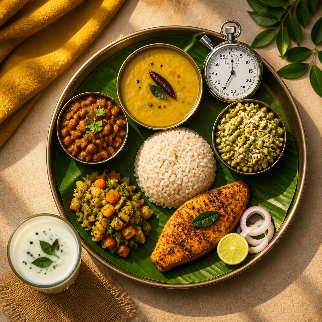Rehab nutrition matters. Fitness.Inc recommends measured meal timing and regional protein choices to speed recovery and improve performance. For athletes and those in West Tambaram and surrounding Chennai neighbourhoods, practical examples include: idli with sambhar and a side of curd for a morning protein boost; egg and tomato dosa with coconut chutney post-rehab session; grilled paneer salad with local greens and lemon-rice for an afternoon recovery meal; and a ragi malt with milk and a handful of roasted peanuts as an evening protein snack. Aim for 20–30 g of protein within two hours after guided physiotherapy to support muscle repair. Prioritise balanced carbs for energy, protein for tissue synthesis, and fluids plus electrolytes for recovery. Fitness.Inc combines guided exercise and nutrition advice so rehabilitation is coordinated, measurable, and faster. Link in bio to learn more and book a consultation. How does your post-session meal look? Share below.