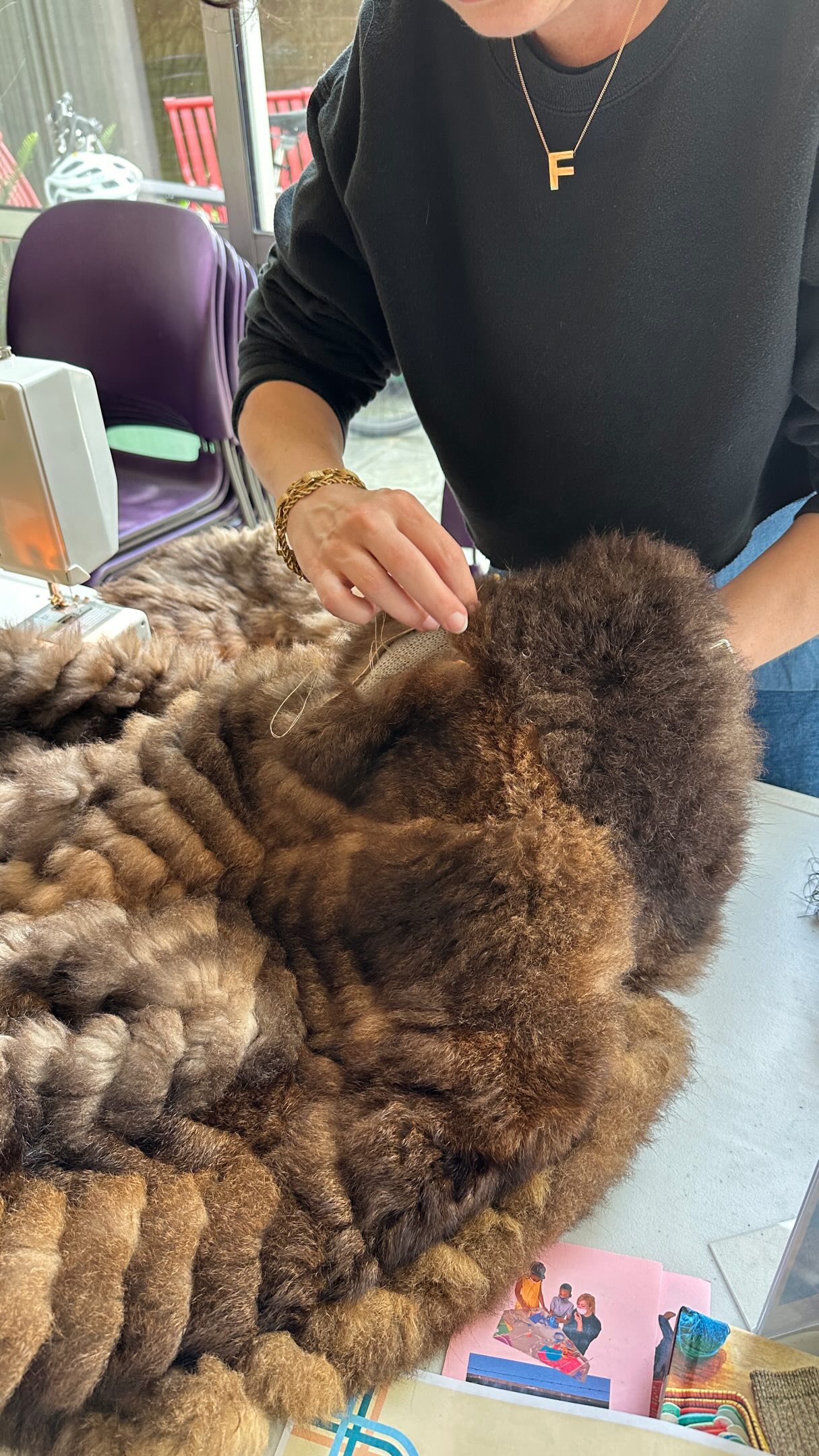 Mending clinic this Thursday at the Bayview branch of SF Public Library! Everything deserves to be mended, whether it’s a vintage jacket from Japan or a pair of sweatpants from Target (I’ve done both).
I have to admit, when I started doing these events with @scrapsf over 2 years ago, I had my own hang-ups about what deserved to be mended, and what was a good use of my time. I can be a bit of a snob when it comes to textiles and clothing (because it was my career and my passion for so long).
And honestly I needed to be humbled a bit, and I was through talking to the people I was helping. It stops being about the clothes themselves when you are hemming some pants for a woman and find out she got them through the shelter she is staying at to wear to a job interview. I just wanted to help her as best I could.
And then there was this fur coat last year, that I posted on IG and the comments turned into people arguing about which was worse, fur or polyester 🤦🏻♀️. That’s completely missing the point! Once something exists, the damage has already been done, and that means it’s on us to make sure that thing lasts as long as it can.