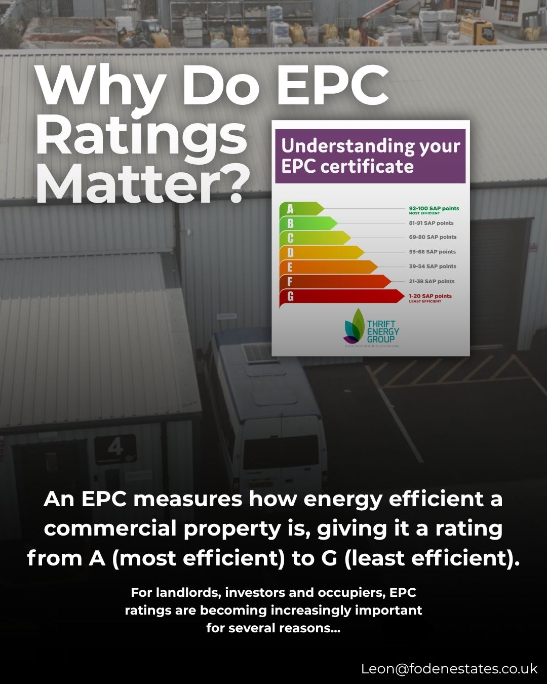 Energy efficiency is becoming an increasingly important factor in commercial property, influencing everything from lettings and investment decisions to long-term asset management.
At Foden Estates, all of our properties currently hold EPC ratings of C or above, with a long-term goal of achieving A ratings across our portfolio through continued investment, including the introduction of solar technology and other energy-saving improvements 💡🌱
Find us at https://f.mtr.cool/smjuygwgfu
#fodenestates #warrington #commercialproperty #community