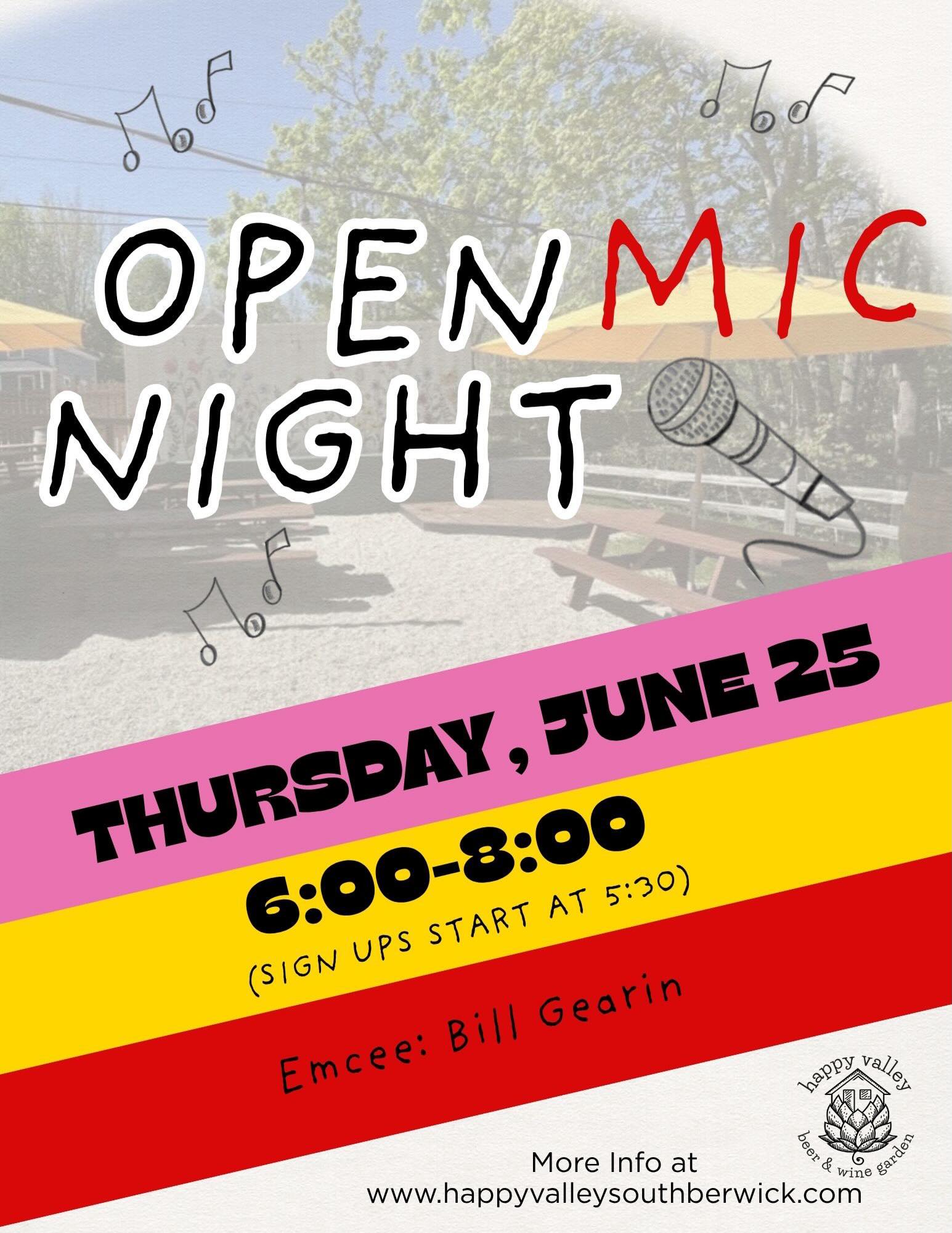 Our first Open Mic Night is Thursday, June 25!
This is the beginning of a recurring series throughout the season, either biweekly or monthly depending on momentum.
Swipe for more details & share with your friends!