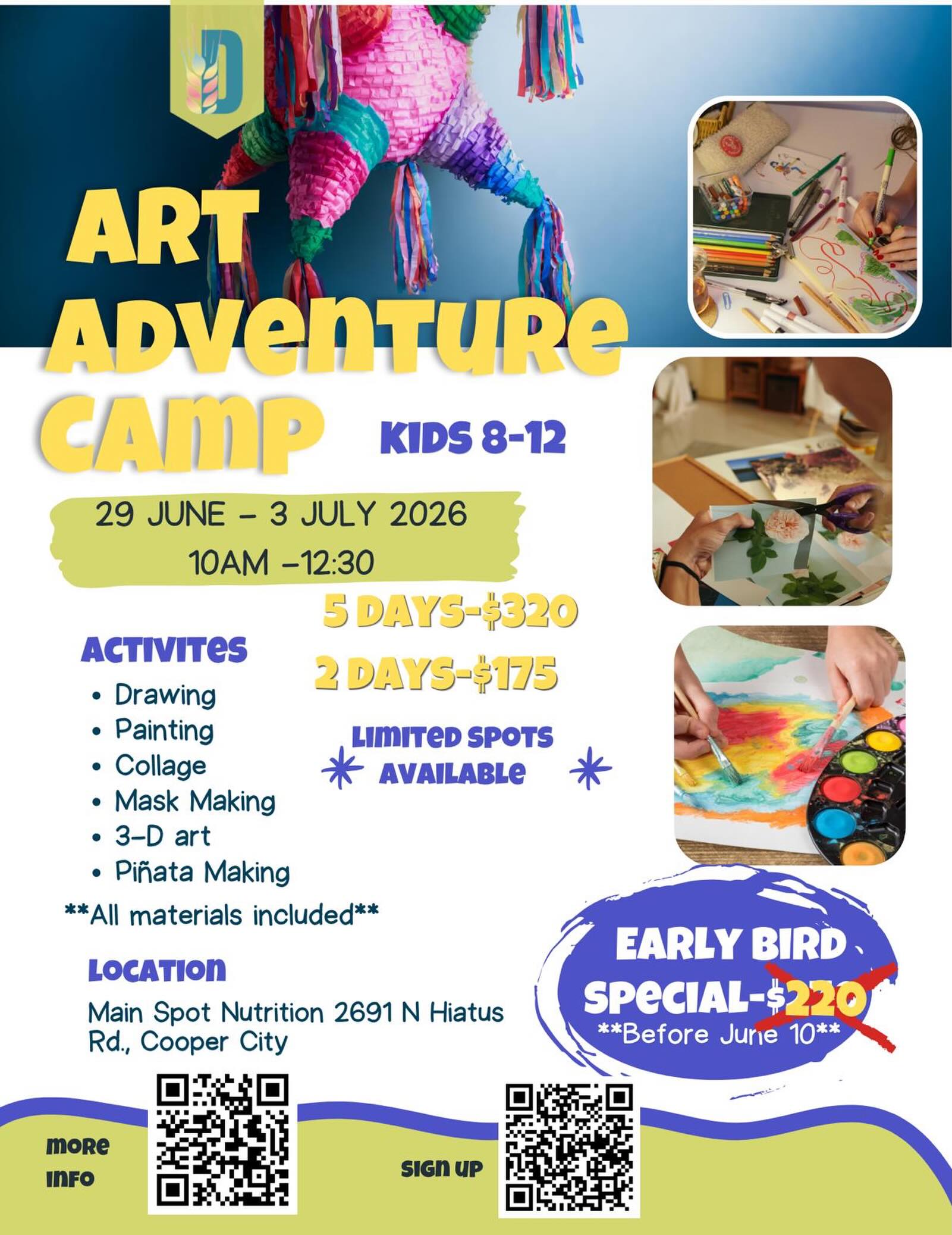 Not sure what to do with your young ones this summer? Hope about this art camp I am leading in Cooper City at the end of June?
Early bird price until June 10! More info here: https://www.danielad-art.com/art-camp. #art #creativity #youth #coopercityfl #summer26