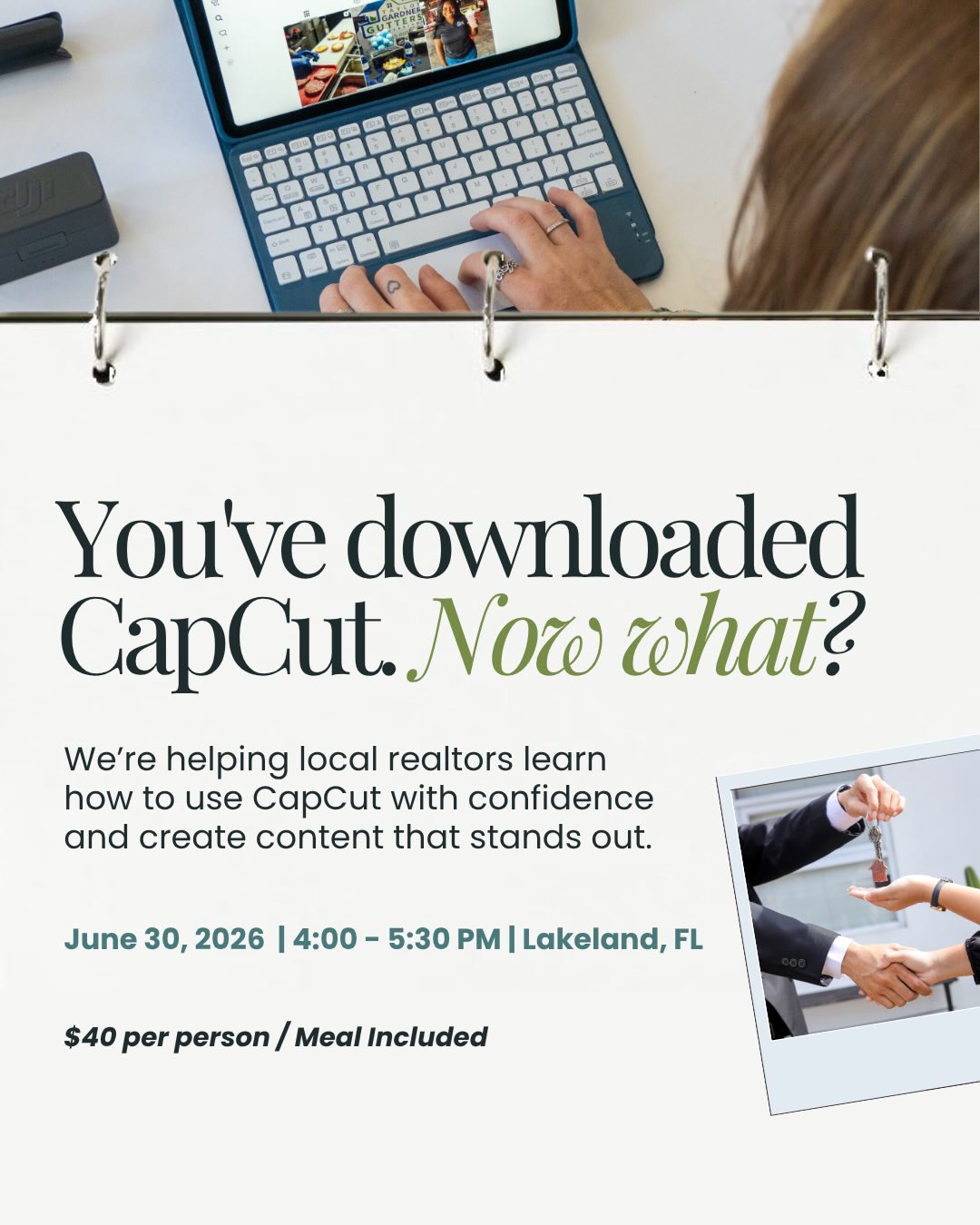 Over the past year, we’ve received countless messages from realtors asking the same question: “Can you teach me how to edit my videos better?”
We’ve offered one-on-one support and consultations, but now we’re creating a space where agents can ask questions, practice, and enjoy a good meal while doing it!
With this being our first Spark Session, we reached out to past inquiries who had expressed interest and tickets are already being purchased! So now we’re opening registration to other realtors in our community!
If you’ve been wanting to improve your content but didn’t know where to start, we’d love to have you join us! 🎟️ Link in bio to purchase!
Interested in supporting Spark Sessions as a sponsor? Sponsorship opportunities are available starting at $100 and $250.
Questions? Send us a DM or email info@growwithsocialspark.com.
We can’t wait to connect and help you feel more confident with creating content! ✨