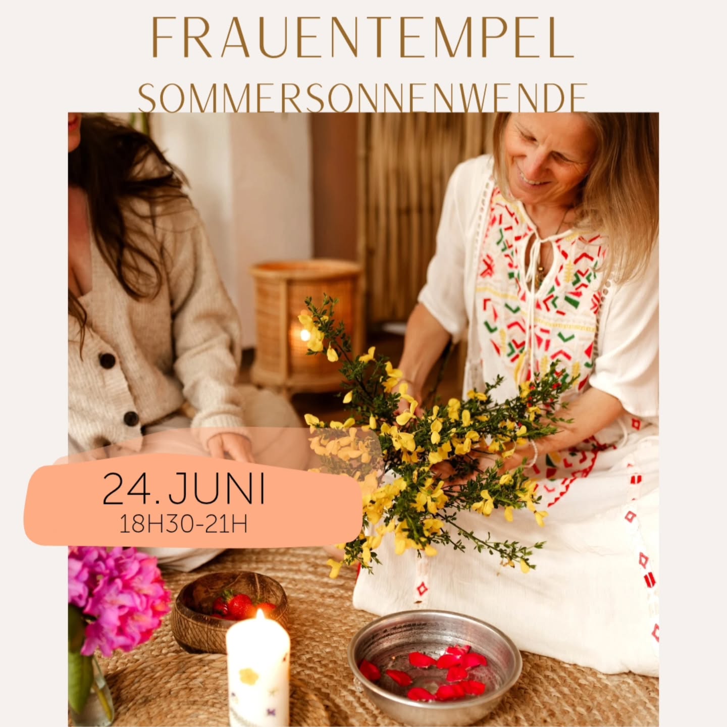 Frauentempel zur Sommersonnenwende
Die Kraft des Lichts in uns nähren ☀️💛✨️
Anmeldung über Link in der Bio
Ich freue mich auf dich, deine Tina
Das wunderschöne Bild ist von Ola @_windofmemories_women