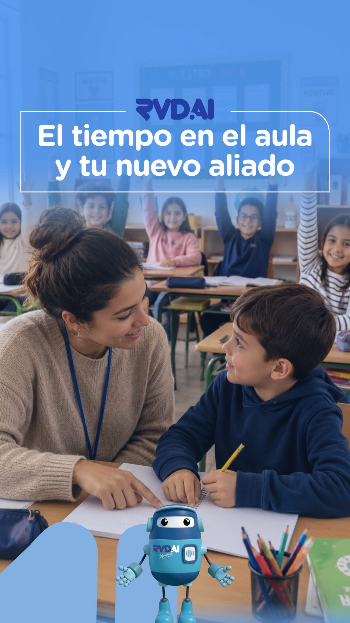 El tiempo en el aula no alcanza. Y vos como docente lo sabés. ⏳
Entre explicar, responder, acompañar y gestionar, siempre hay alumnos que quedan esperando. La pregunta es cómo acompañar mejor sin multiplicarse.
RVD.AI se integra como un apoyo que te permite estar en más lugares a la vez, siguiendo el recorrido de cada estudiante sin perder tu enfoque pedagógico.
Registrate desde el link en bio y descubrí cómo sumar tiempo de calidad a tus clases.
#educacion #docentes #rvdai
