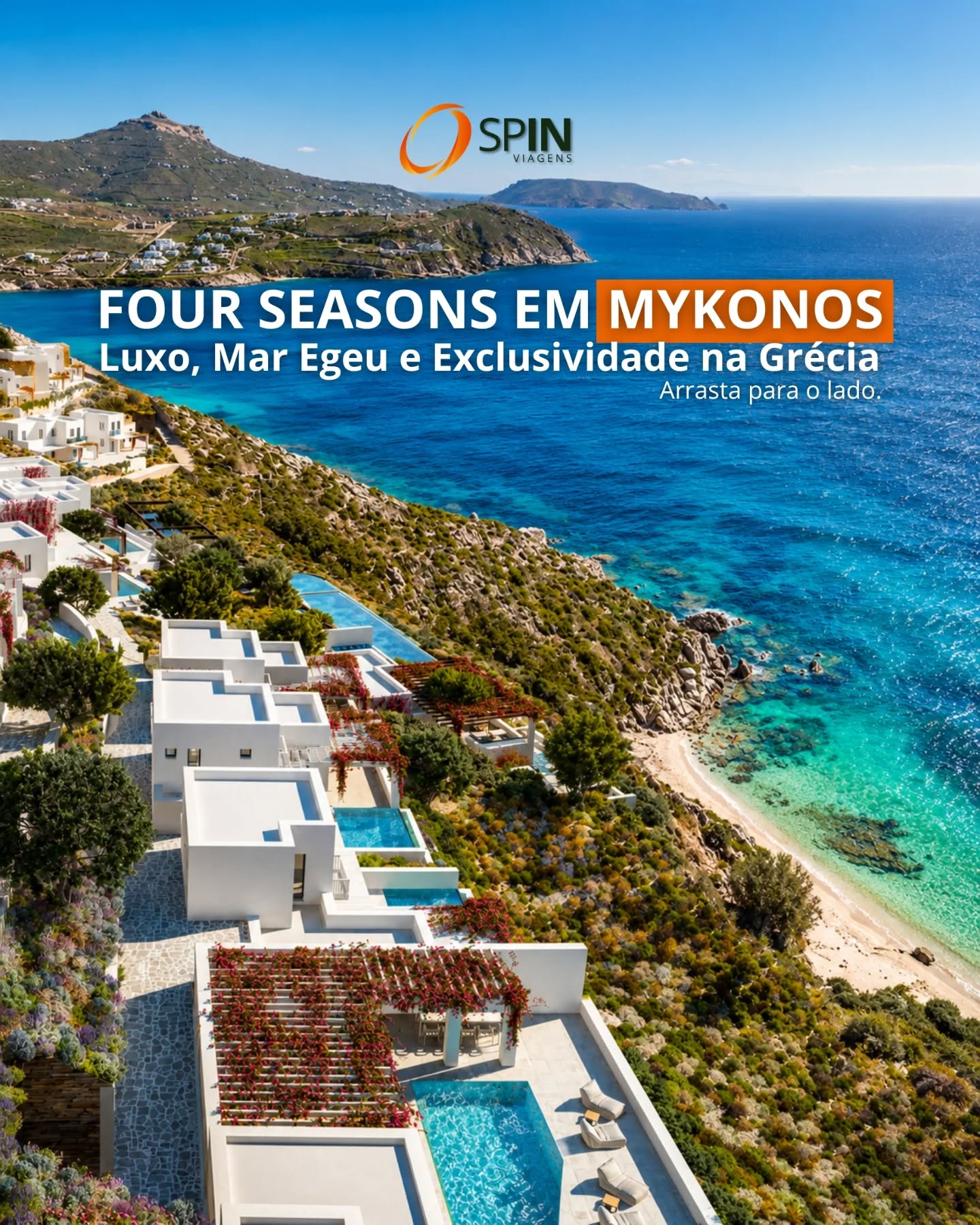 Uma novidade de alto padrão acaba de entrar no radar dos viajantes que amam a Grécia: o novo Four Seasons Hotel Mykonos já está aceitando reservas para sua temporada de estreia.
Localizado na Baía de Kalo Livadi, a cerca de 20 minutos do aeroporto e do centro de Chora, o hotel reúne o charme das ilhas gregas com a sofisticação da marca Four Seasons.
São 94 acomodações, entre quartos, suítes e villas, muitas com terraços mobiliados, vistas panorâmicas para o mar e piscinas privativas.
A experiência também inclui gastronomia mediterrânea, espaços de bem-estar, spa com salas de tratamento, sauna, banho turco e estrutura para famílias, com Kids Club para crianças de 5 a 12 anos.
Mykonos segue como um dos destinos mais desejados da Europa para quem busca praias, gastronomia, vida noturna, conforto e uma hospedagem realmente especial.
✨ A SPIN Viagens acompanha as principais novidades do turismo de luxo para inspirar experiências únicas, bem planejadas e cheias de personalidade.
.
Siga nossas dicas para uma viagem sem preocupações e para saber mais é só clicar no link da bio! 📲
.
.
.
#SPINViagens #Viagem #PlanejamentoDeViagem #Turismo #Destino