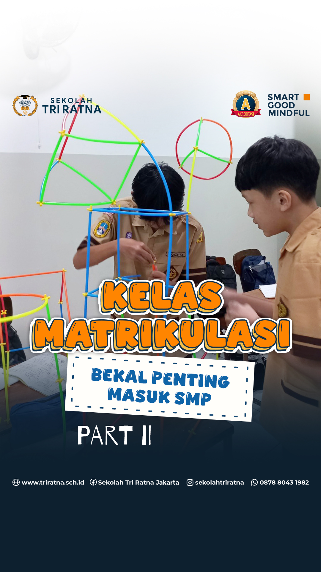 Penguatan Fondasi Siap Belajar di SMP Tri Ratna š
Kelas Matrikulasi di SMP Tri Ratna @smp.triratna membantu murid memperkuat fondasi belajar sekaligus melatih cara berpikir yang lebih logis, analitis, dan mandiri.
Melalui program ini, murid belajar menganalisis dan menemukan solusi dari berbagai persoalan melalui proses pembelajaran yang interaktif, bertahap, dan menyenangkan.
Dengan fondasi yang kuat, murid dapat mengikuti pembelajaran di SMP dengan lebih percaya diri dan siap menghadapi tantangan. ā
Ayoo Ikuti Kelas Matrikulasi!
šļø Senin, 8 Juni 2026 | ā° 08.00-10.00 | š Matematika
šļø Selasa, 9 Juni 2026 | ā° 08.00-10.00 | š IPA
šļø Rabu, 10 Juni 2026 | ā° 09.00-11.00 | š Seni Budaya
Pendaftaran Sekolah Tri Ratna!
š psb.triratnaschool.sch.id
āļø +62 878-8043-1982
SMART ⢠GOOD ⢠MINDFUL
#sekolahjakarta #sekolahbuddhajakarta #sekolahtriratna #sekolahjakartabarat #mindfulschool