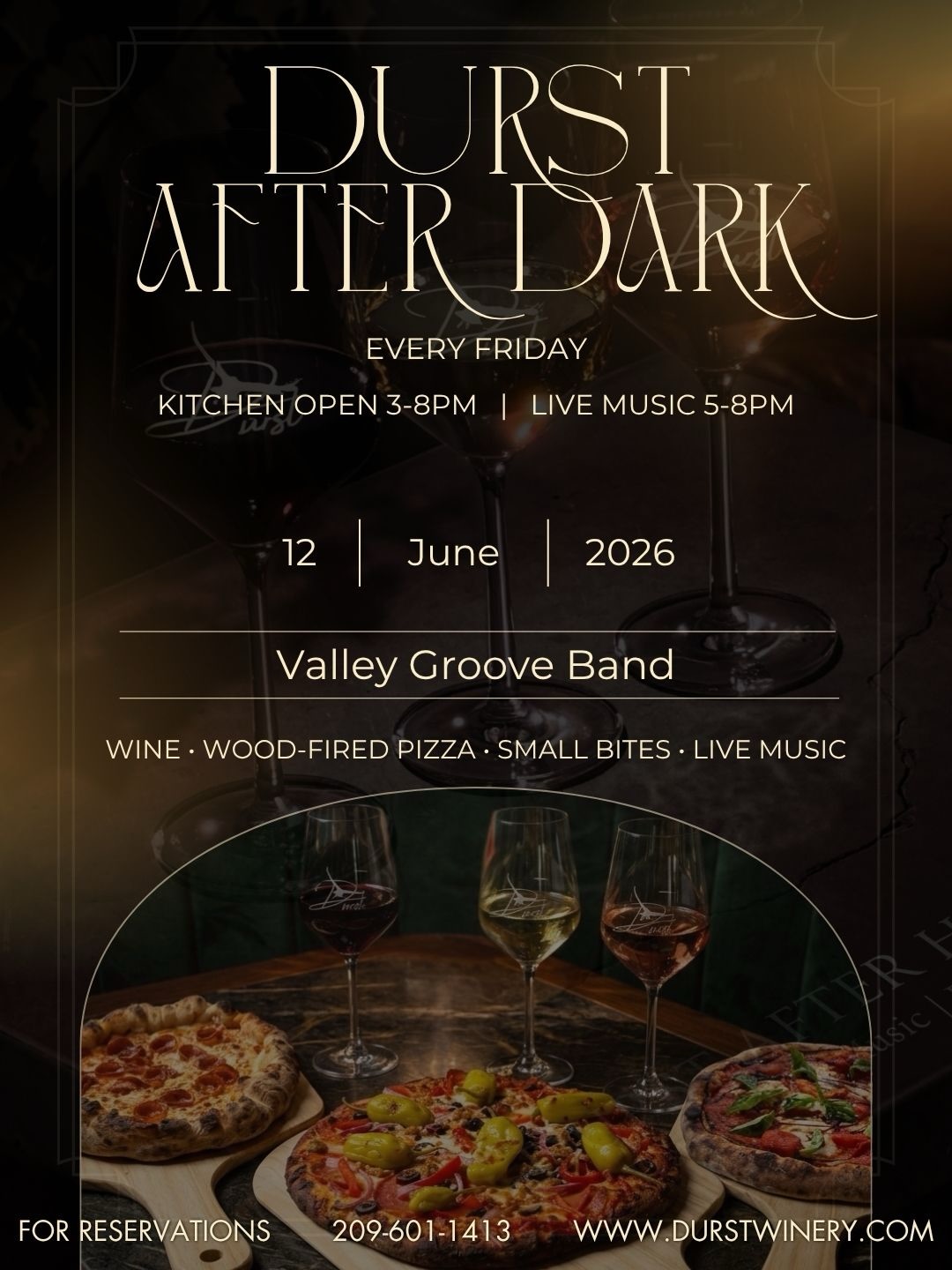 ☀️ The temperatures are climbing, but we’ve got the perfect way to spend your weekend.
Cool down in the Barrel House, sip award-winning wines, and keep the vibes hot all weekend long at Durst Winery.
🎶 Friday | Durst After Dark | Valley Groove Band | 5–8 PM
🎶 Saturday | Live Music | 1–4 PM
🎶 Sunday | Sip Back Sunday with Taylor Nikkole | 1–4 PM
Plus, enjoy wood-fired pizza all weekend long. 🍕🔥
Grab your friends, claim your favorite spot, and make Durst your weekend destination. Great wine, live music, delicious food, and plenty of cool shade await.
See you this weekend! 🍷
#DurstWinery #DurstAfterDark #SipBackSunday #LodiWine #LiveMusic
