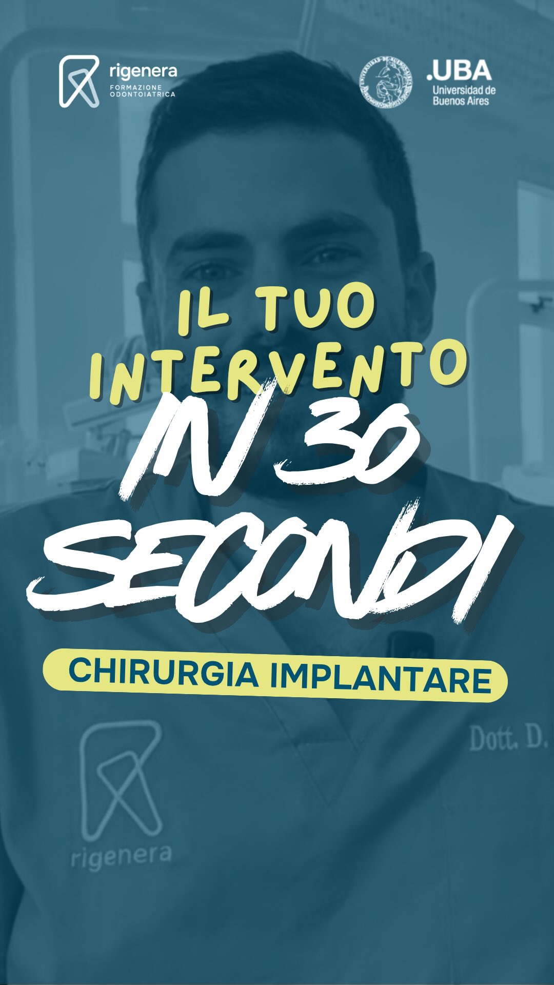 ⏱️ Il tuo intervento in 30 secondi!
Una nuova sfida per i nostri corsisti… come se il corso non fosse abbastanza 😂
Scopri Rigenera: corsi di chirurgia orale ad alta formazione pratica, realizzati in collaborazione con la Facultad de Odontología dell’Università di Buenos Aires (UBA), la più grande al mondo 🙌
Formazione, pratica clinica e confronto diretto per portare le tue competenze al livello successivo.
Per maggiori informazioni visita il sito o scrivici 📩
🌐 www.rigeneraodontoiatria.it
📩 info@rigeneraodontoiatria.it
#RigeneraOdontoiatria