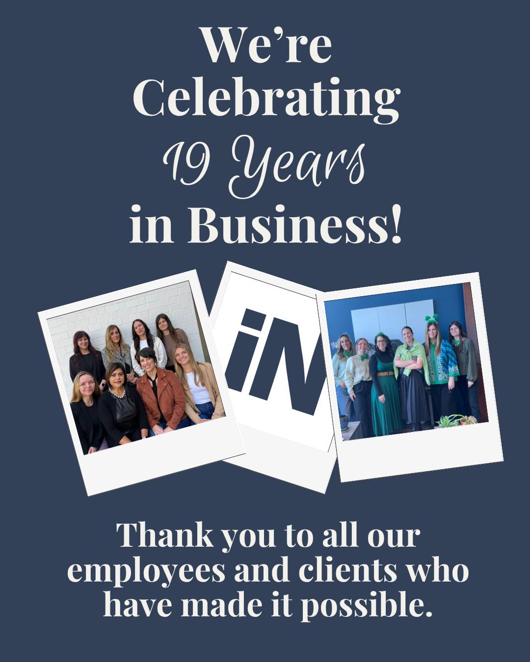 19 years ago, our CEO, Stacey, took a leap of faith and started her own business.
Over the years, Infuze has been built by amazing employees, incredible clients, creative ideas, long days, big milestones, and relationships that mean everything to us.
To everyone who has been part of the journey, thank you for helping make these 19 years possible. We truly couldn’t have done it without you.
Here’s to what’s next!
#InfuzeMarketing #UncommonMarketing #19Years #Celebration