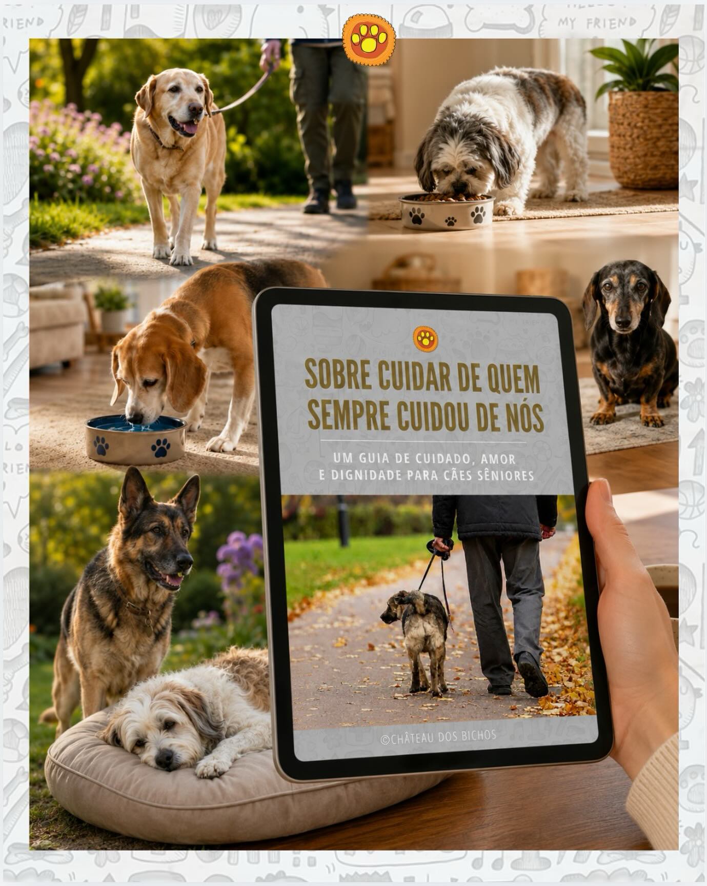 Aquele ebook que prometemos e mandamos para alguns petlovers que pediram, agora está aqui para todo mundo que quiser!
Ele tem algumas infos importantes que podem ajudar nessa fase tão delicada da vida de nossos amados dogs.
🔗 o link está na Bio - é só baixar 🥰
.
#chateaudosbichos #chateau_dos_bichos #dogseniores #ebookdogsseniores #bemestaranimal