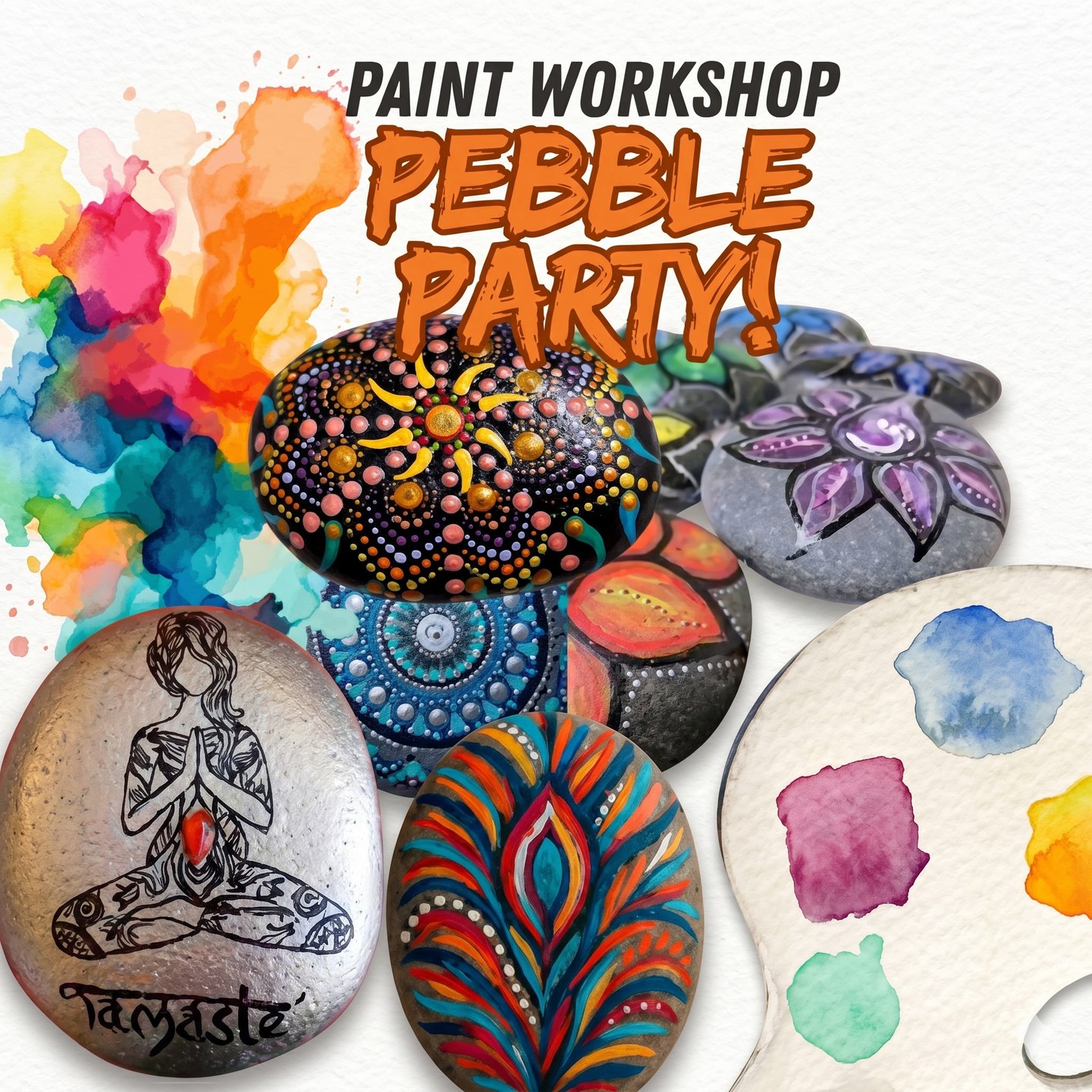 Friday, June 12th | 7:30–9:30PM
Power Yoga Canada Sudbury
Join us for a creative, community-filled evening of painting, connection, and expression at our very first Pebble Party!
Whether you’re drawn to chakra-inspired art, mandala dot painting, yoga-inspired imagery, affirmations, or abstract colour play — this workshop is all about creating something uniquely YOU. No experience needed and no limit to what’s possible.
All river rocks, paints, tools, and inspiration will be provided. PYC’s own Art Director, Diane Tait, will guide and assist participants through the creative process with ideas, support, and encouragement along the way.
Come solo, bring a friend, or make it a creative night out with your yoga community. Expect good vibes, music, laughter, and lots of colourful inspiration.
Included:
* River rocks
* Paint supplies + tools
* Guided creative support
* Chakra, mandala & yoga-inspired ideas
* Mocktail Bar
* A fun, relaxed community atmosphere
Investment Options:
* Early Bird: $35 (before June 1st)
* Regular Energy Exchange / Members: $40
* Non-Members: $45