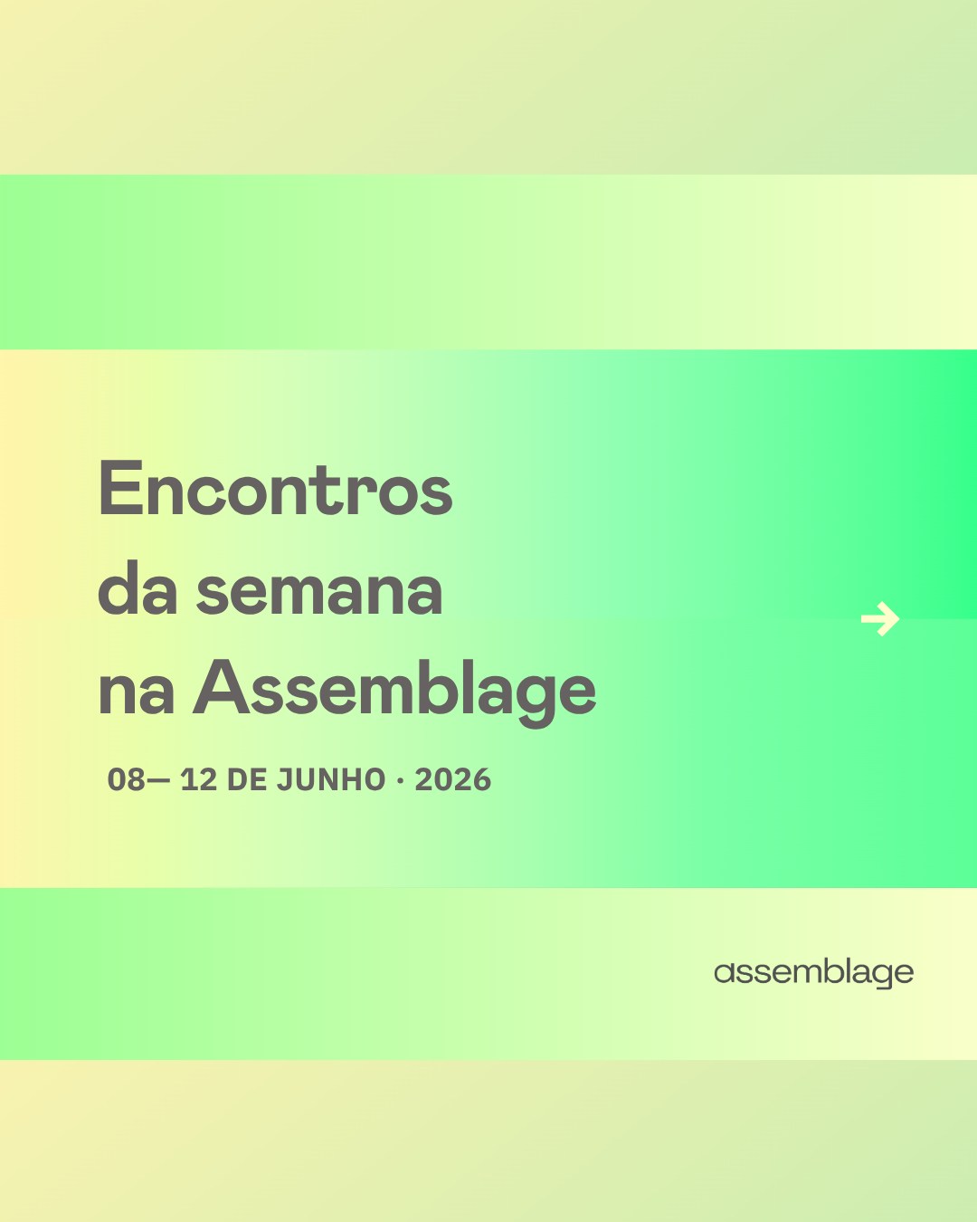 Deslize e confira a programação desta semana! Cursos, conversas e experiências para atravessar a semana junto com a Assemblage.
Participe! Link na bio.