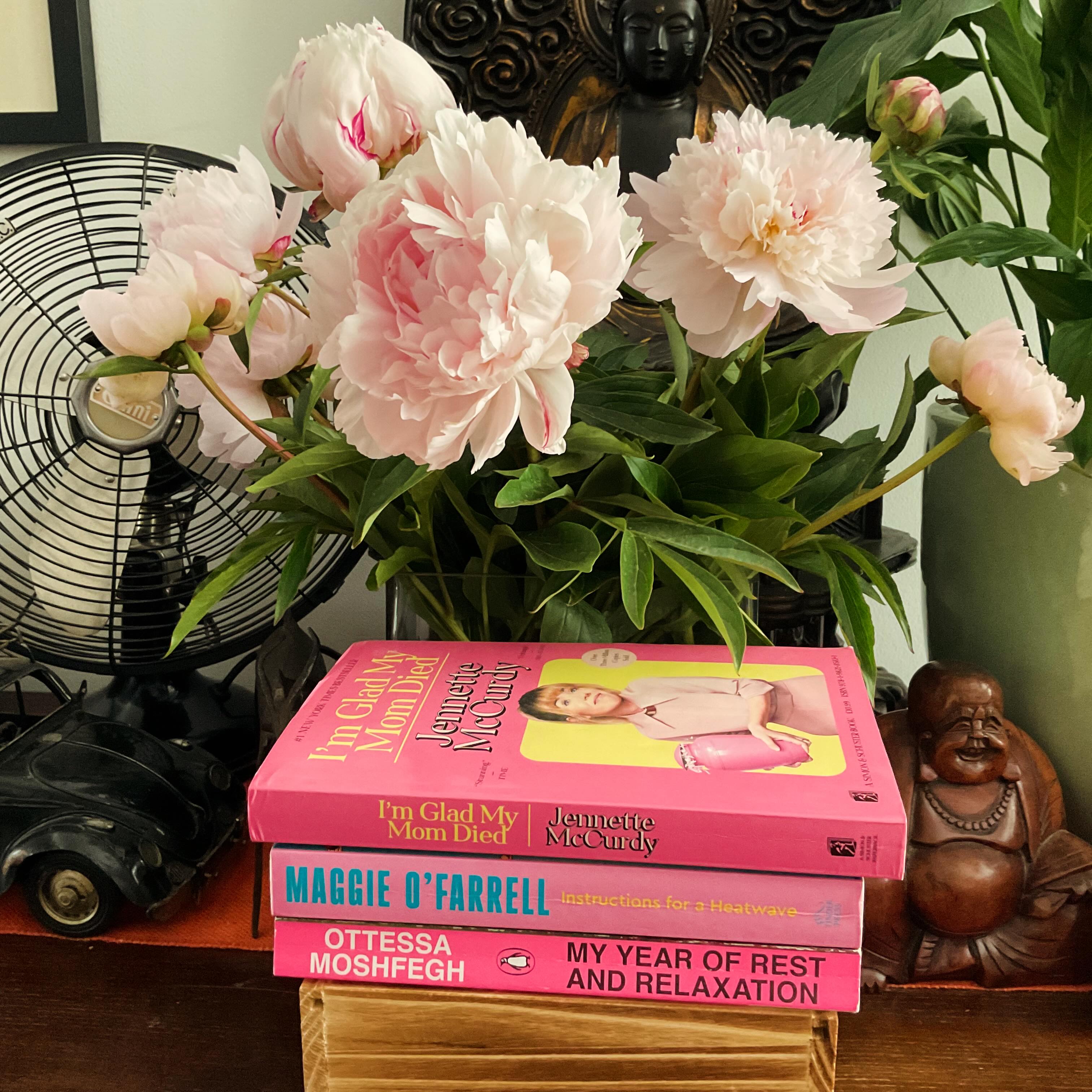 Pink perfection 🌸
I’m Glad My Mom Died by Jeanette McCurdy … dark pink.
Instructions For A Heatwave by Maggie O’Farrell … hot pink.
My Year Of Rest And Relaxation by Ottessa Moshfegh … blushing pink.
#maggieofarrell #pinkstack #bookworm #bookrecs #readerscommunity