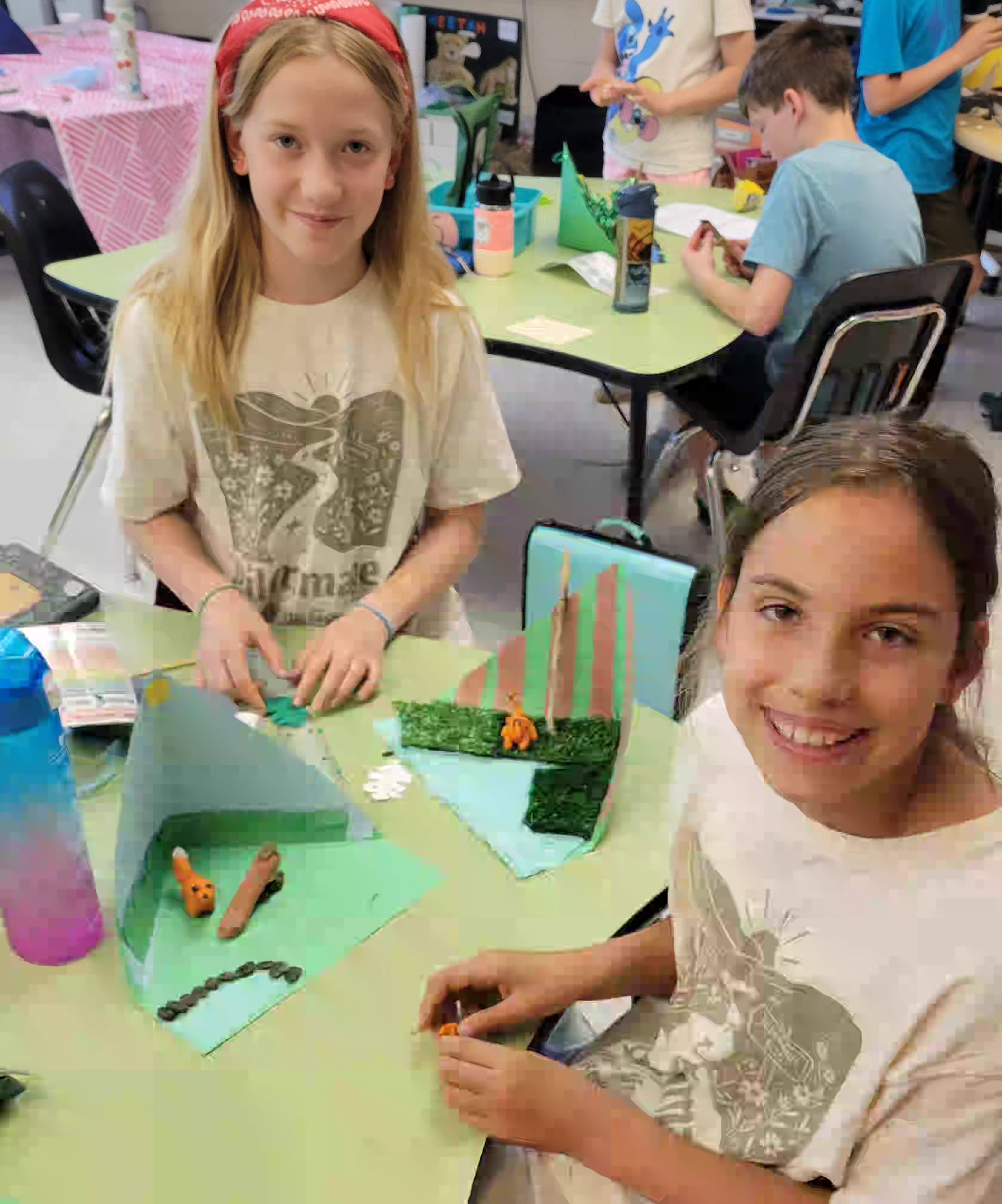 Grade 4 students at the Bedson campus were creating beautiful animal habitat dioramas