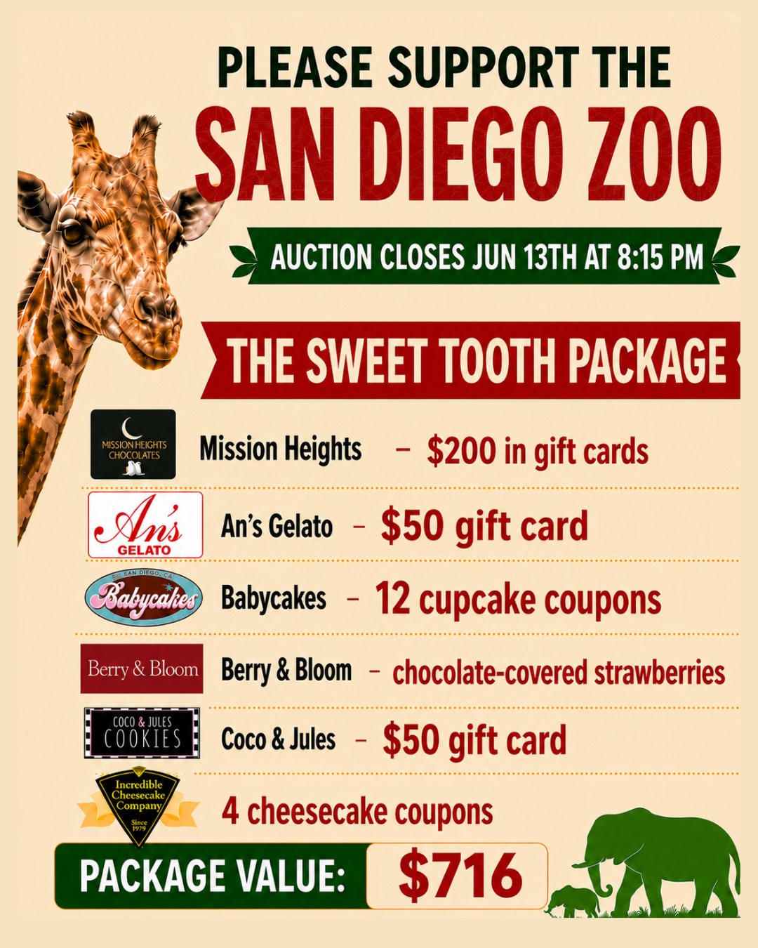 Please support the San Diego zoo. The auction is online. The link is below.
https://my.onecause.com/event/organizations/b4765720-3834-4ad1-a2e6-5d4b0ed1bb74/events/vevt:bf8fc825-c41a-4219-a8e1-5baf28a50be2/auctions/silent-auction
