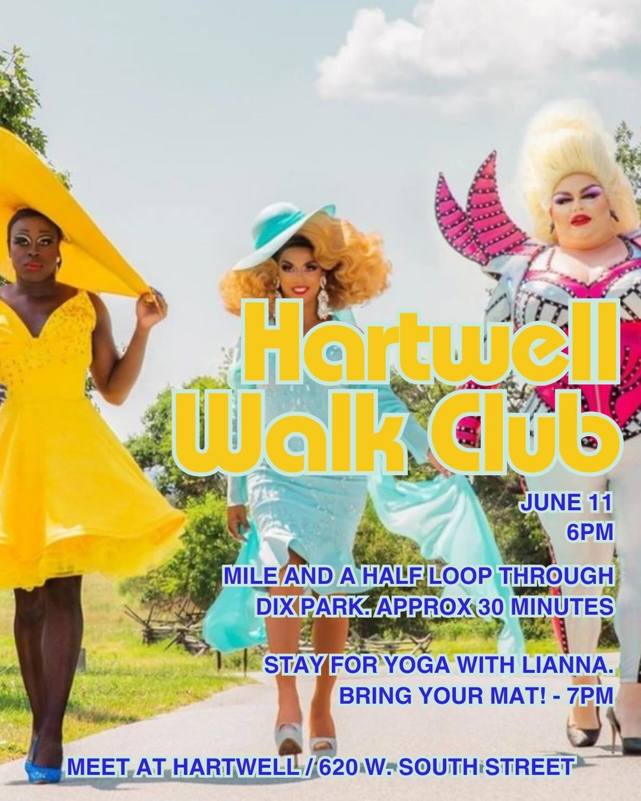 Weekly walk club returns this Thursday! Stick around for a free mini flow with @liannalee_yoga at 6:45pm!