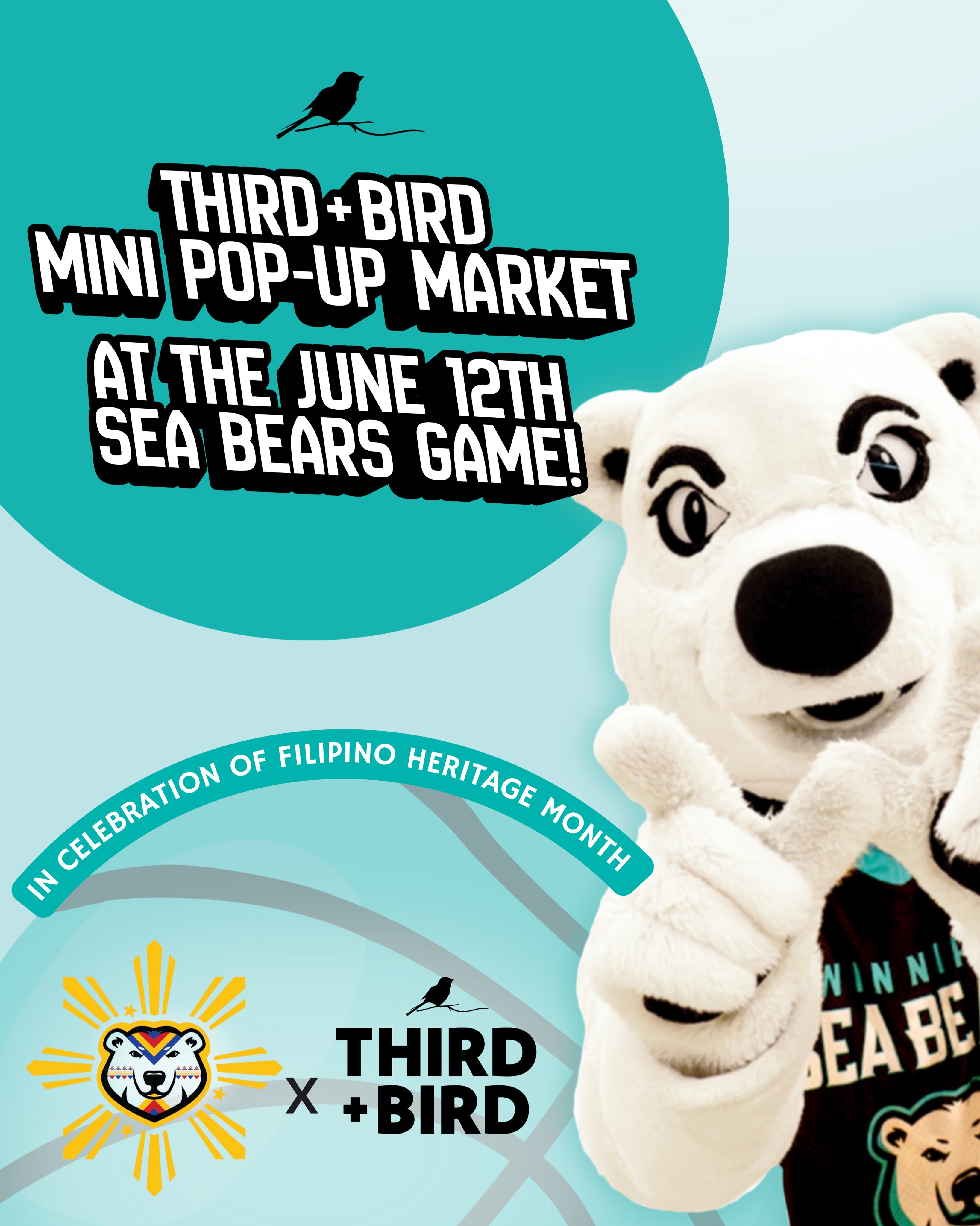 🏀🛍️ ONE TICKET. TWO REASONS TO COME. ✨🇵🇭
We’re bringing a @thirdandbird Mini Pop-Up Market to the @wpgseabears game on Friday, June 12th!
In celebration of Filipino Heritage Month, you’ll find incredible Filipino makers in the North Concourse while you cheer on the Sea Bears as they take on the Surge!
✨EVENT DETAILS✨
📍 Canada Life Centre
📅 Friday, June 12
🏀 Sea Bears vs. Surge | 7 PM
🛍️ Third+Bird Mini Pop-Up | 6PM - 8PM
🎟️Grab your tickets! Link in bio
Tag your game-day crew below 👇🏽🏀🛍️