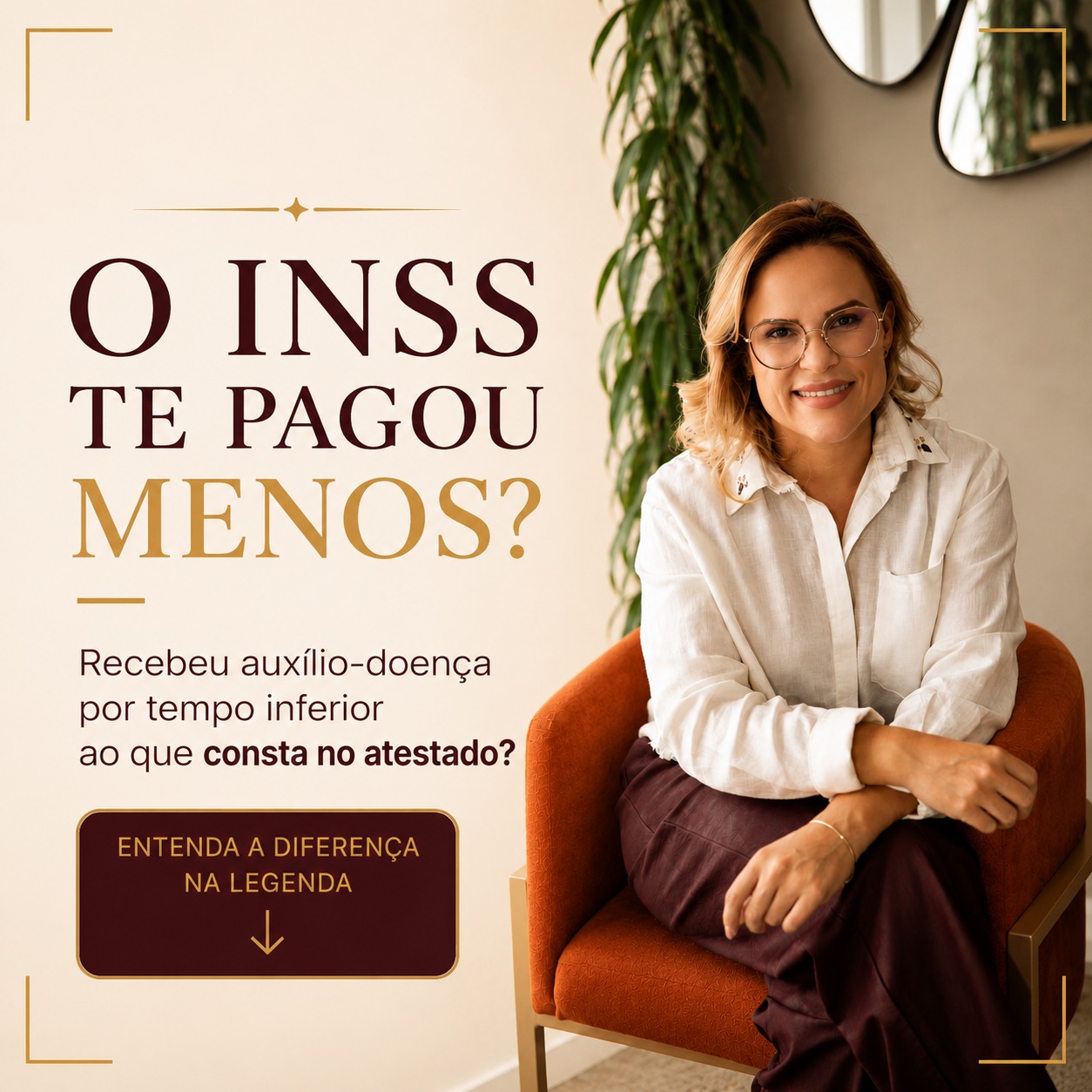 Você sabia que o INSS pode estar te pagando MENOS do que você tem direito?
Muitas pessoas não sabem, mas pode existir uma grande diferença entre o período de afastamento indicado pelo seu médico e o tempo de benefício concedido pelo INSS.
Isso acontece quando o INSS fixa uma data de encerramento anterior ao período de incapacidade apontado nos seus documentos médicos. O resultado? Você pode estar recebendo menos do que deveria!
E tem um detalhe crucial: mesmo que o seu benefício já tenha terminado ou que você já tenha retornado ao trabalho, ainda é possível discutir essa situação judicialmente e buscar o pagamento dos valores referentes ao período que ficou sem cobertura.
Cada caso é único e precisa ser analisado individualmente, considerando todos os documentos médicos e as circunstâncias do seu afastamento.
Não deixe seus direitos de lado e se informe a respeito!
Dra. Eduarda Maciel Kohl
Advogada Especialista em Direito Previdenciário
OAB/PR 65.092
#direitoprevidenciario #meuinss #benefícionegado #auxiliodoença #advogada #advogadaprevidenciarista #seusdireitos #seusdireitosprevidenciários