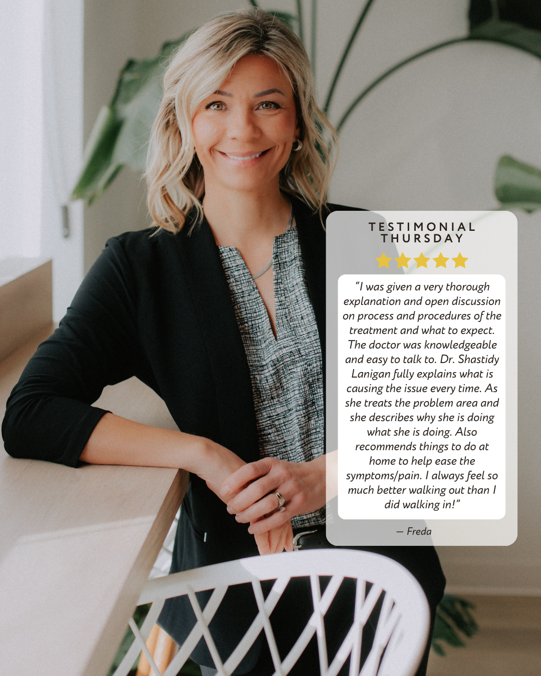 ⭐️⭐️⭐️⭐️⭐️
Another day, another testimonial. 😌
Thank you to our amazing patients who take the time to leave us your positive words and feedback. We appreciate each and every one of you! ❤️
To book in with one of our 5 ⭐️ providers, follow the link in our bio or give our office a call. 📞 ✨🔗