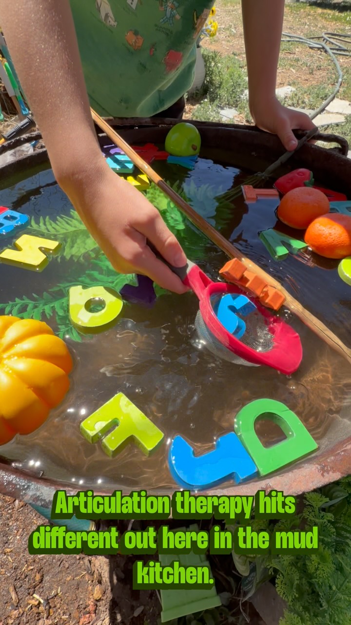 “Articulation therapy hits different out here in the mud kitchen.”
Nature-based doesn’t mean less structured, it means more meaningful.
While this activity looks like play, there’s a lot of evidence-based practice happening:
🗣️ High-frequency drill opportunities
🔤 Phonemic awareness and letter-sound connections
📚 Preliteracy skills that support future reading and spelling success
👀👂✋ Multisensory cueing (visual, auditory, and tactile)
🌱 Shaping
🎯 Repetitive practice embedded in a motivating activity
💚 Child-led engagement that supports carryover and generalization
Children learn best when they are engaged. Our job as therapists is to blend clinical expertise with meaningful experiences that make communication come alive.
At NatureTalks LLC, we’re not replacing evidence-based therapy 👉 we’re taking it outside.
#NatureTalksLLC #SpeechTherapy #ArticulationTherapy