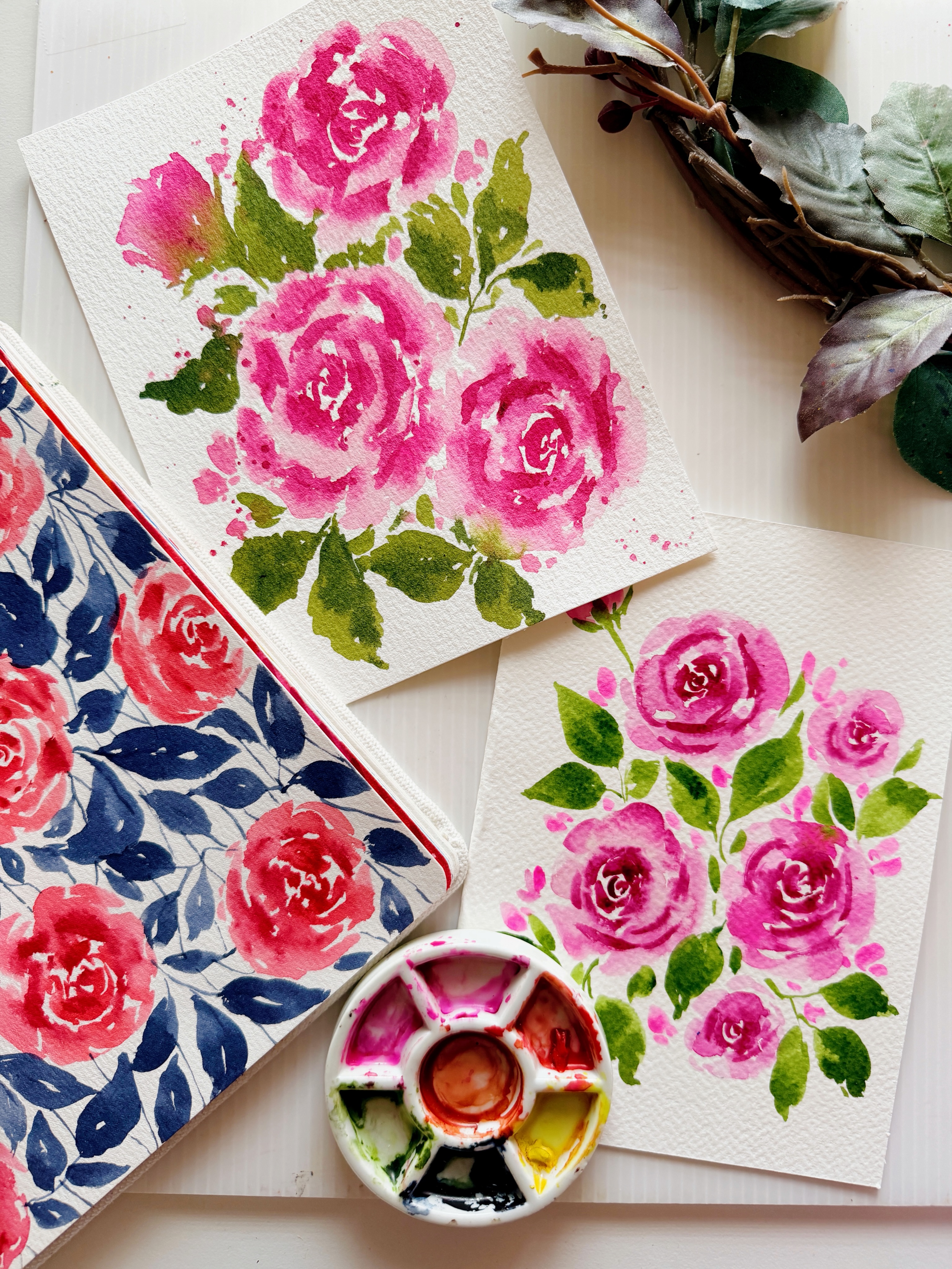 We are painting pretty watercolor loose roses this month on patreon so I thought I ll share some of the recent roses I have painted. Which one do you like the best?😍
