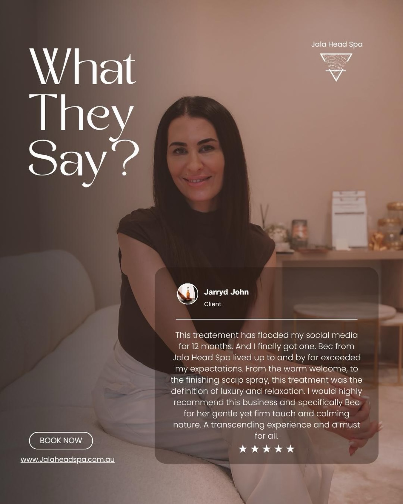 âď¸âď¸âď¸âď¸âď¸
Thank you for this amazing 5-star review! â¨
Meet Bec â an experienced hairdresser and Head Spa Therapist who combines her knowledge of hair and scalp health with a calming touch to create the ultimate relaxation experience. From nourishing treatments to moments of pure self-care, Bec is passionate about helping every client leave feeling refreshed, rejuvenated, and cared for.
Weâre so lucky to have her on our teamđ§Ą making a booking today https://www.jalaheadspa.com.au