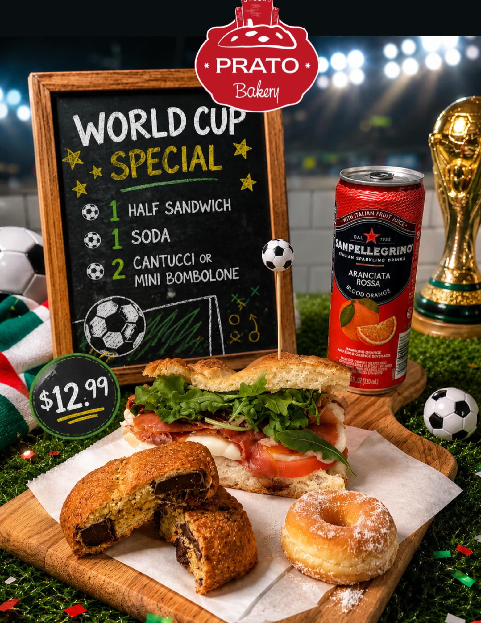 🇮🇹 Italy missed the World Cup.
Again.
At this point, our sandwiches have qualified more times than the national team.
⚽🥪
Grab our World Cup Special:
🥪 Half Sandwich
🥤 Soda
🍪 2 Cantucci or 🍩 1 Mini Bombolone
$12.99
ALL LOCATIONS FROM TODAY TO JULY 20th
No comment from the Italian Football Federation.
Lots of comments from our customers.
P.S- This will be FOREVER our World Cup theme @officialnannini
#ItalyMissedItAgain #WorldCupSpecial #PratoBakery #SoccerAndSandwiches #ForzaAzzurriAnyway 😅🇮🇹⚽