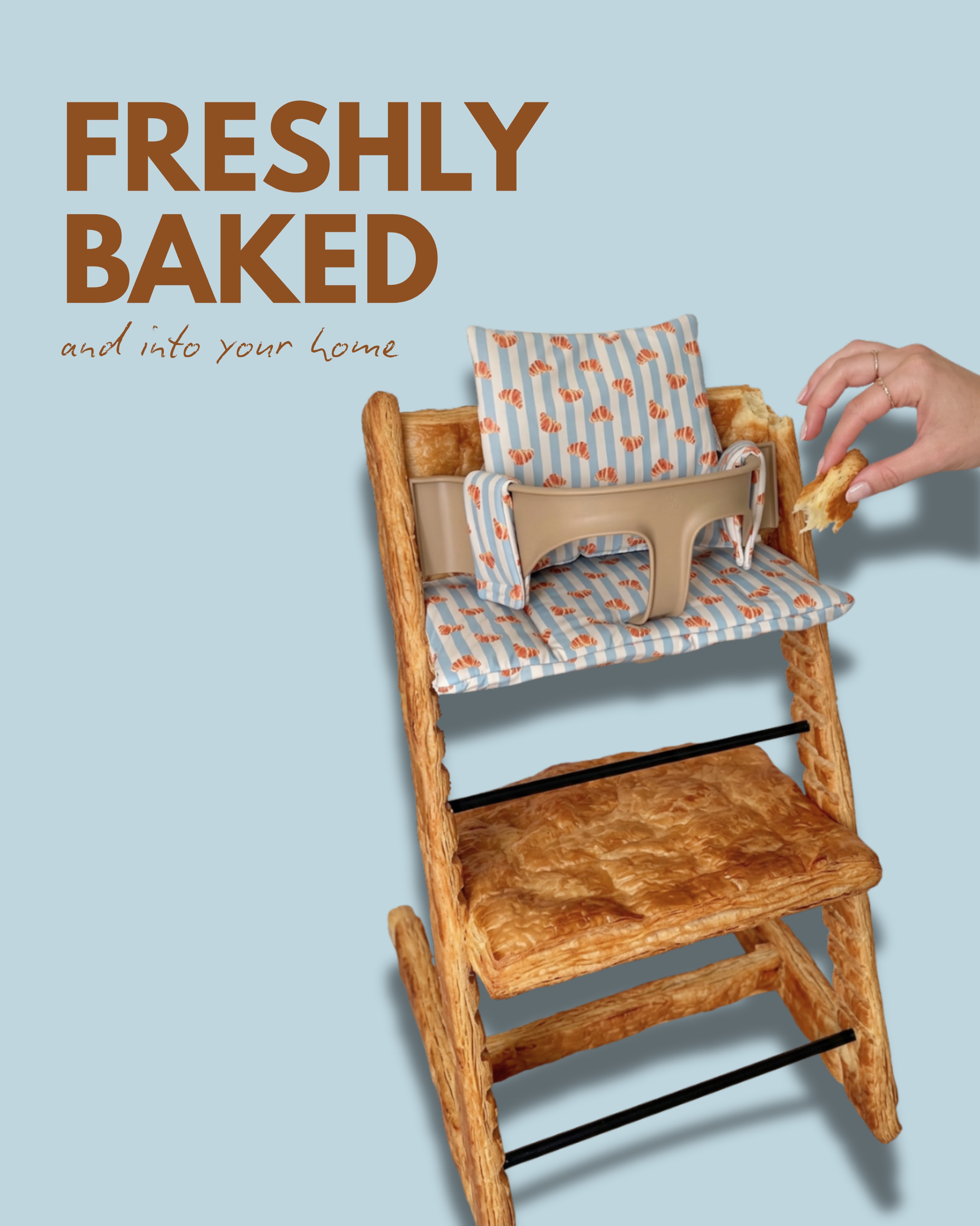🥐 The sweetest seat in the house is back in stock!
Our croissant highchair cushion has made it’s delicious return! Soft, comfy, and almost good enough to eat 😮💨
(Designed to fit the stokke tripp trapp. Also available in matching coverall bib, mini bib and IKEA highchair cushion cover🩵)
.
.
#croissant #highchair #tripptrapp #weaning #stokke