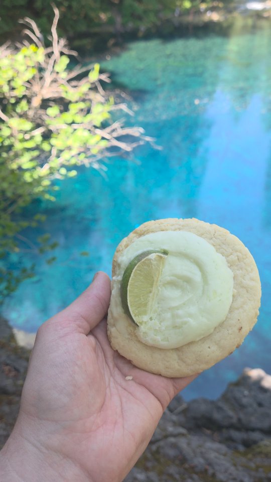 Enjoying this summer weather with views like this and a coconut lime cookie 🥰☀️🥥🍋🟩