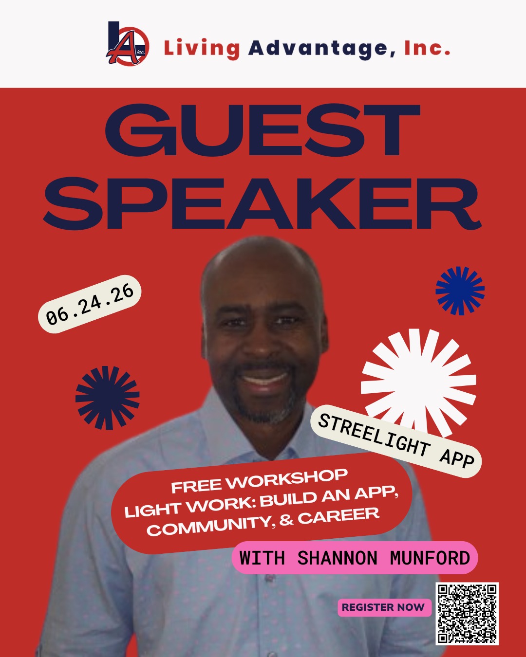 MILLION DOLLAR INDUSTRY WORKSHOP.
Light Work: Build an App, Community & Career
Join Living Advantage, Inc. for a special tech + community workshop at Inspire Together with guest speaker Shannon Munford, creator of the LA Streetlight App!
Come learn how technology can solve real problems, connect people to resources, and create career opportunities...even if you’re not a coder.
📍 Location: Inspire Together
📅 Date: Wednesday, June 24
⏰ Time: 1:20 PM – 2:30 PM
🎁 Incentives provided by Raising Cane’s
Pull up, participate, ask questions, and learn how your ideas can help your community.
#LivingAdvantageInc #LightWork #LAStreetlight #YouthWorkshop #CommunityTech #TechCareers #YouthEmpowerment #LearningToEarning #InspireTogether #RaisingCanes