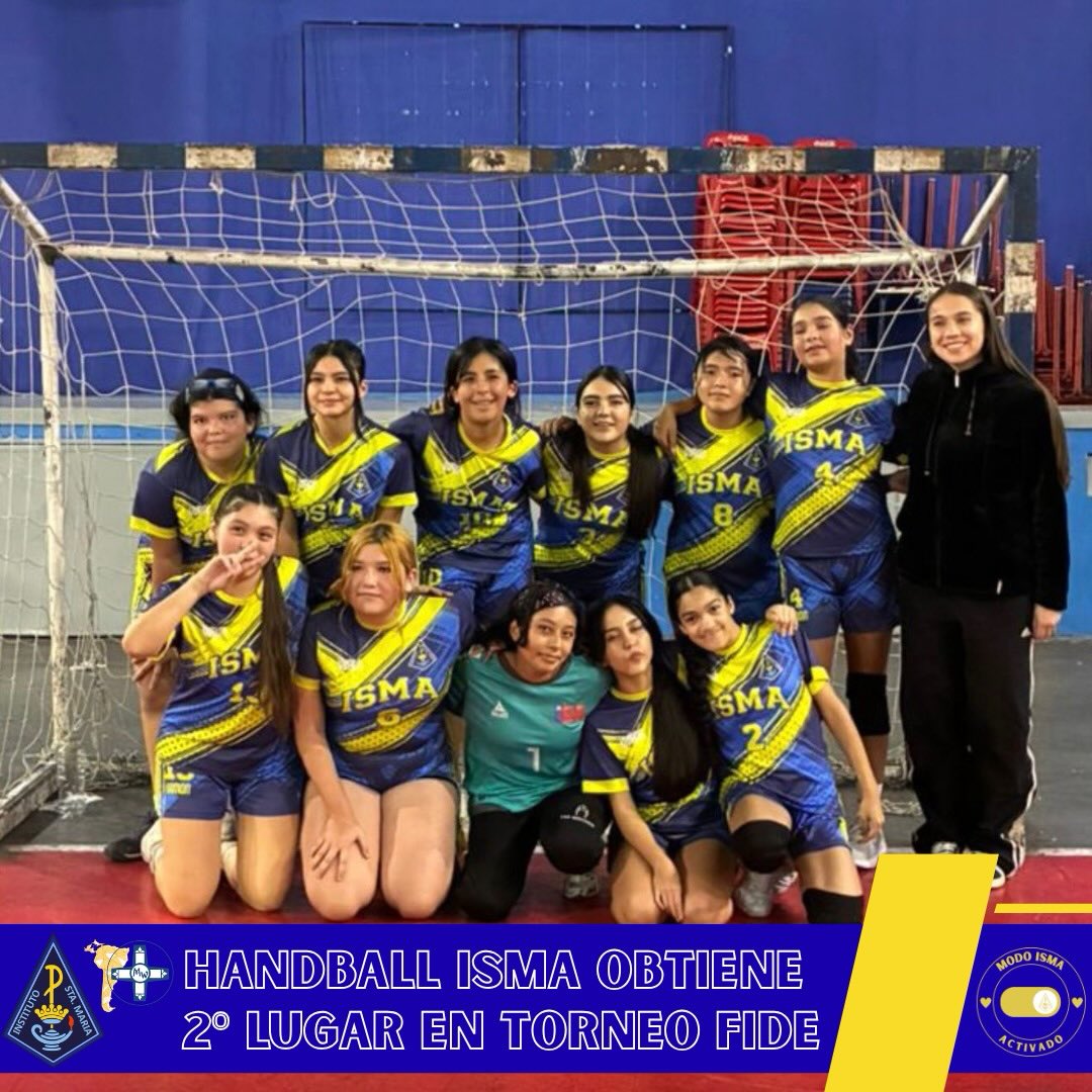🏆 ¡Felicitaciones, Handball ISMA! 🏆
Con gran alegría felicitamos a nuestro equipo de Handball ISMA por obtener el 2º lugar en el Torneo FIDE, resultado que refleja su esfuerzo, compromiso, perseverancia y espíritu de equipo.
Nos sentimos profundamente orgullosos de cada uno de nuestros estudiantes, quienes representaron a nuestra comunidad con entusiasmo, respeto y dedicación dentro y fuera de la cancha.
¡Gracias por dejar en alto el nombre de ISMA! Este logro es fruto del trabajo constante y la pasión por el deporte.
¡Felicitaciones, equipo! Son un orgullo para toda la Familia ISMA. 🏐🥈👏💙💛
#ModoISMA