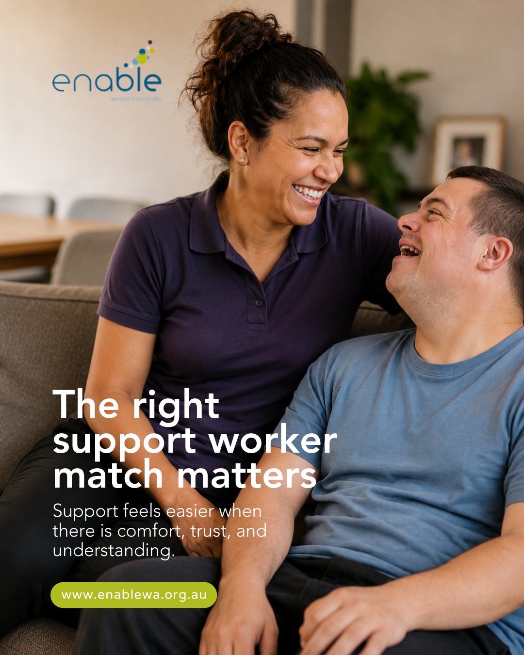 The right support worker match matters 💙
Support worker matching is all about feeling comfortable, understood, and supported in a way that fits your life.
When the match feels right, everyday support can feel calmer, easier, and more connected.
Looking for support that feels like the right fit?
DM us or tap the link in bio to learn more.
#EnableWA #NDISAustralia #DisabilitySupport #SupportWorkers #DisabilityWA #PersonCentredSupport #CommunitySupport #InclusiveSupport #PerthDisabilitySupport #MandurahWA #BunburyWA